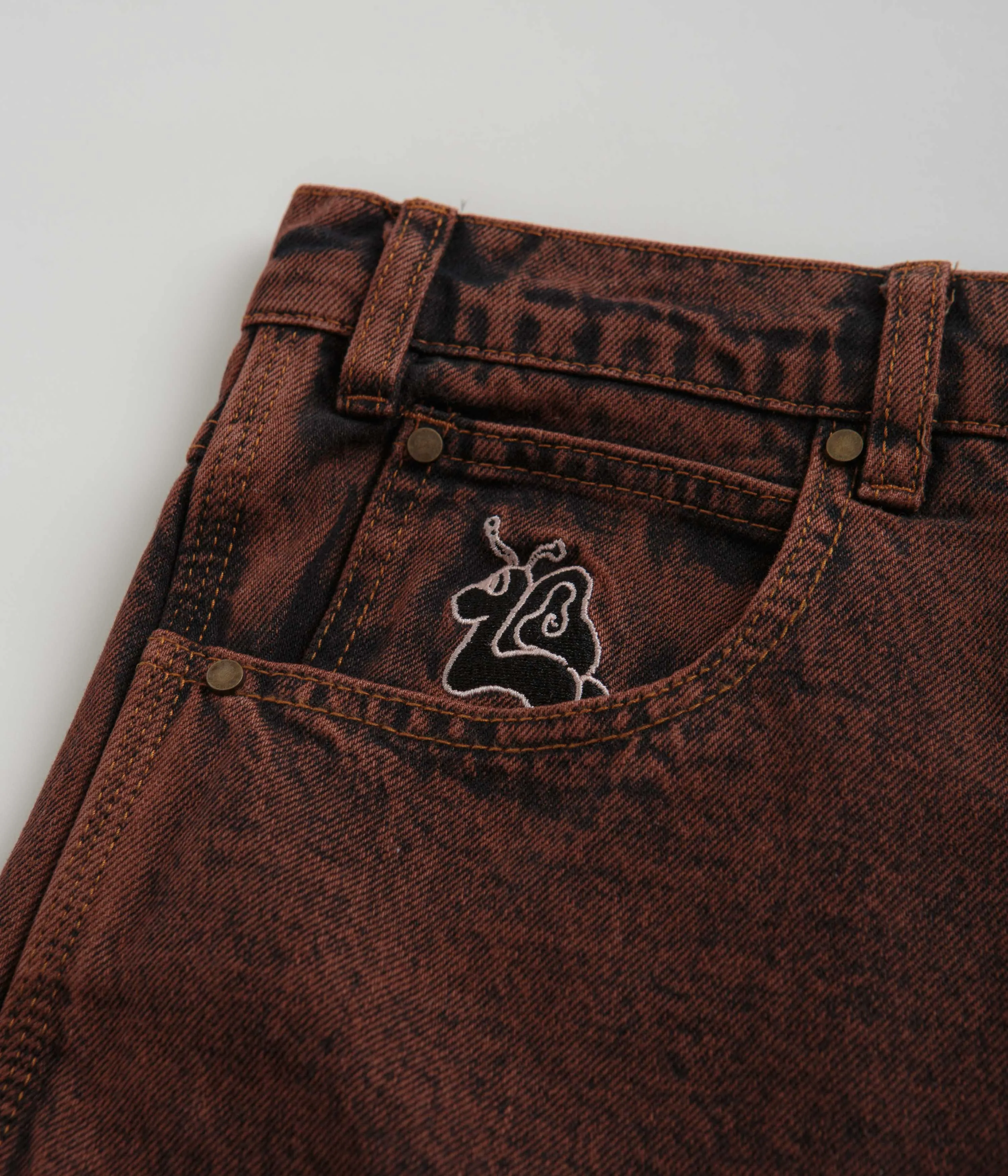 Butter Goods Critter Baggy Denim Shorts - Brick