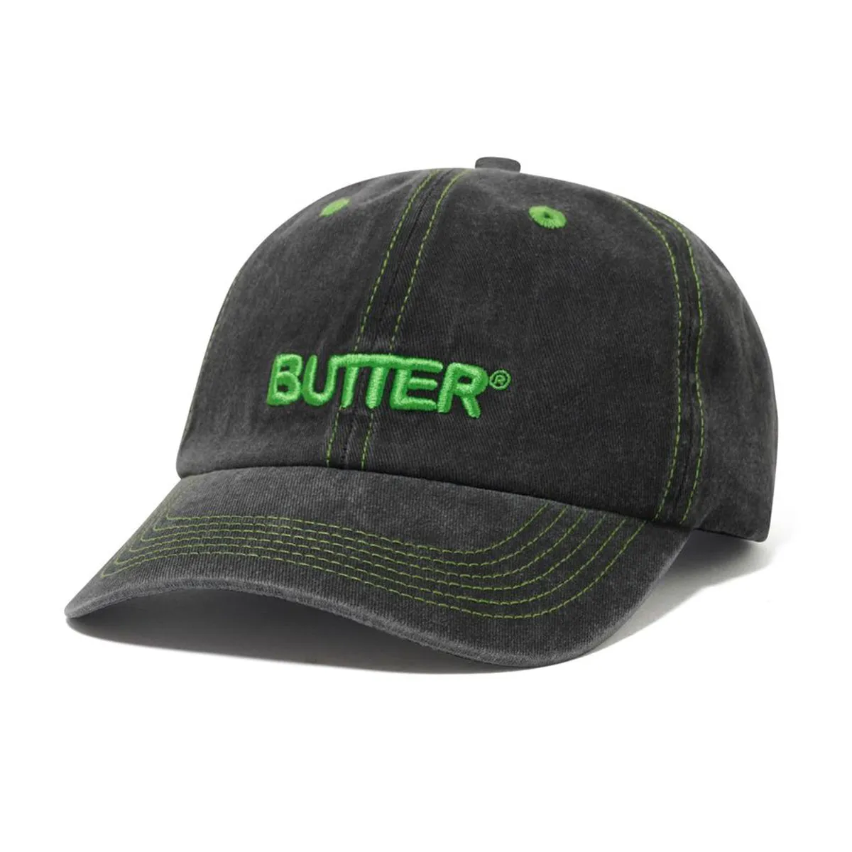 Butter Goods - Rounded Logo 6 Panel Cap Washed Black