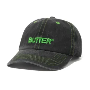 Butter Goods - Rounded Logo 6 Panel Cap Washed Black