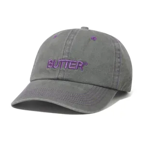 Butter Goods - Rounded Logo 6 Panel Cap Washed Grey