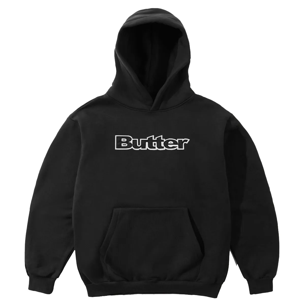 Butter Goods - Satin Logo Applique Hoodie Black