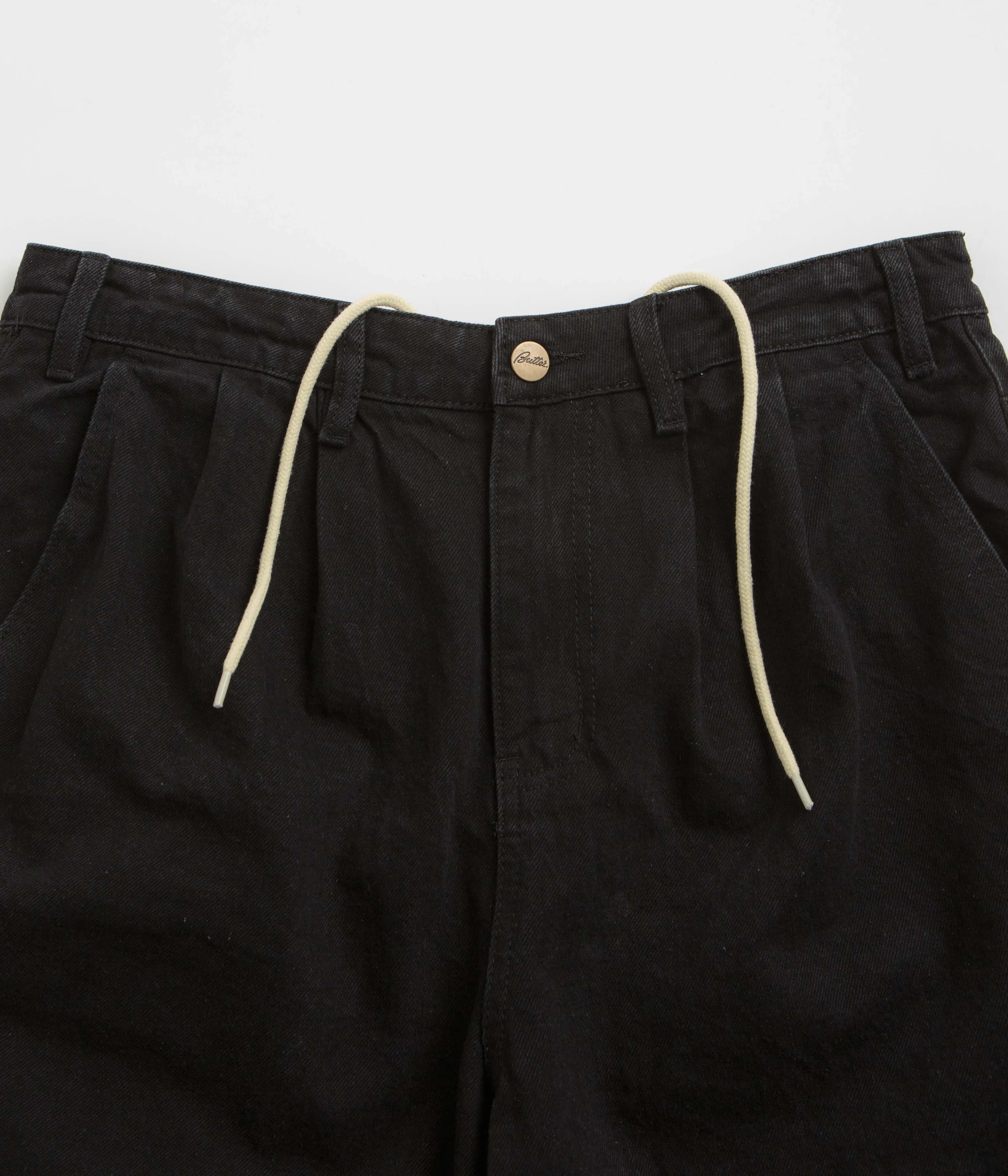 Butter Goods x Blue Note Pleated Denim Shorts - Washed Black