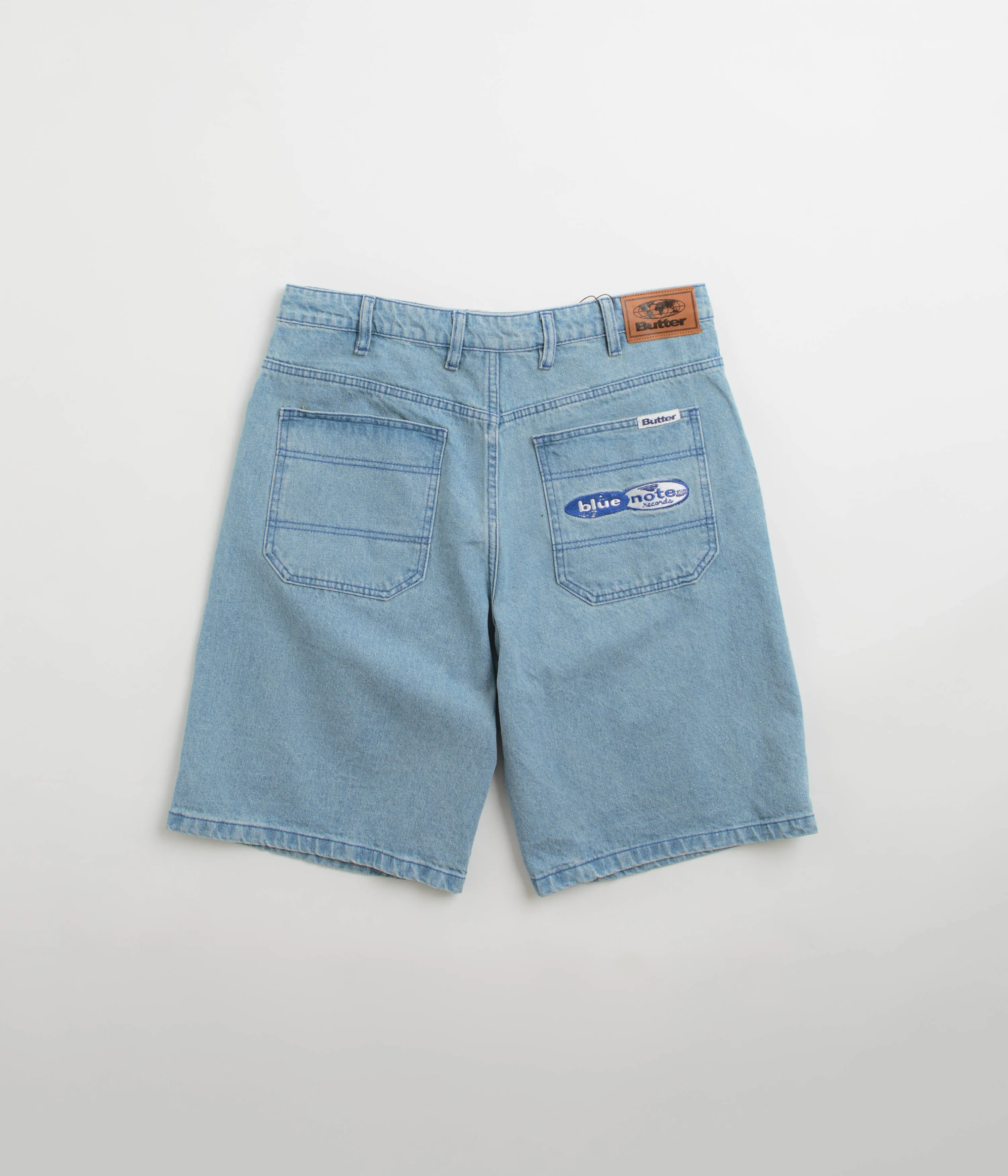 Butter Goods x Blue Note Pleated Denim Shorts - Washed Indigo