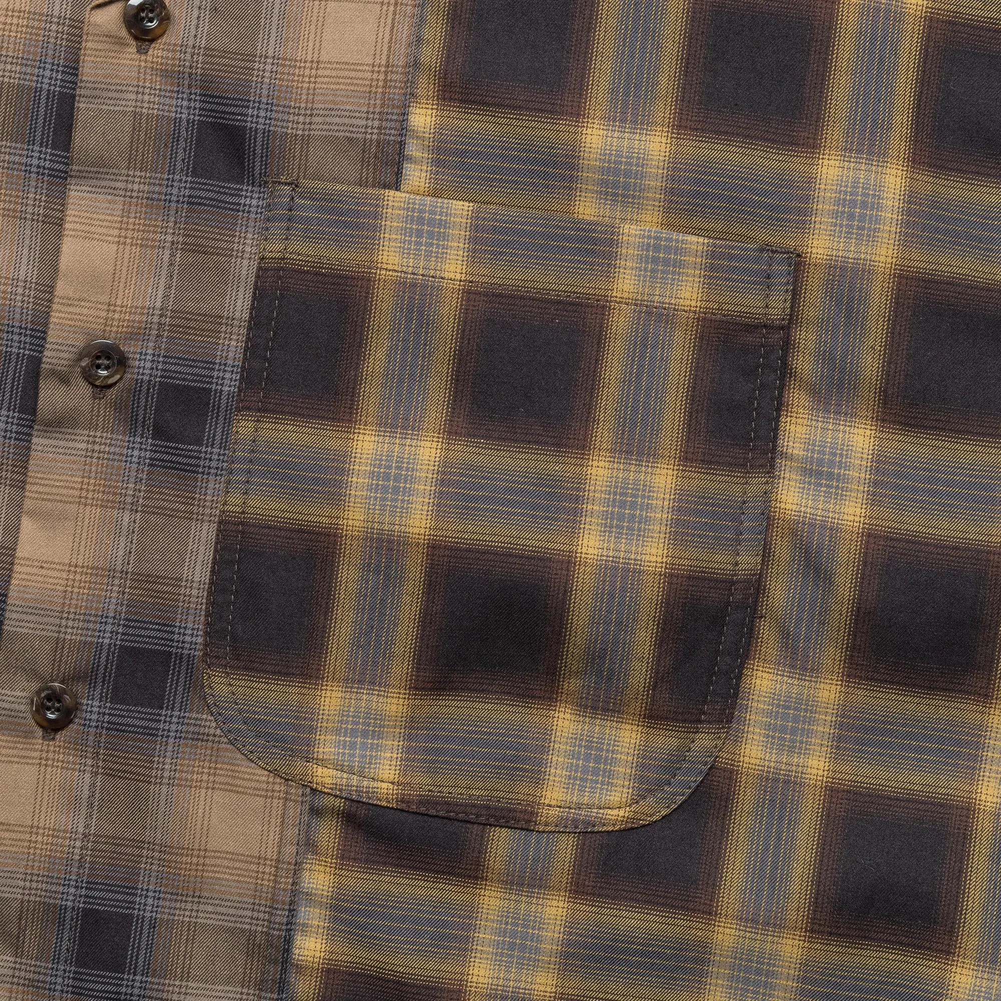 Button-Up Gym Shirt - Multi Ombre Check