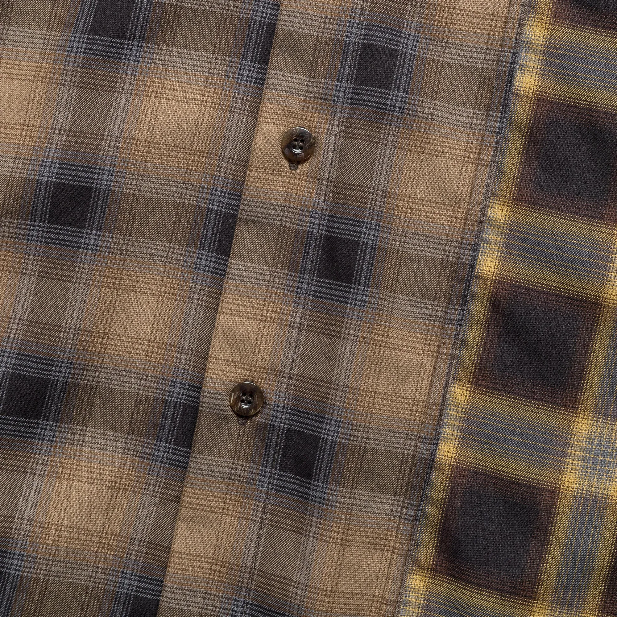 Button-Up Gym Shirt - Multi Ombre Check