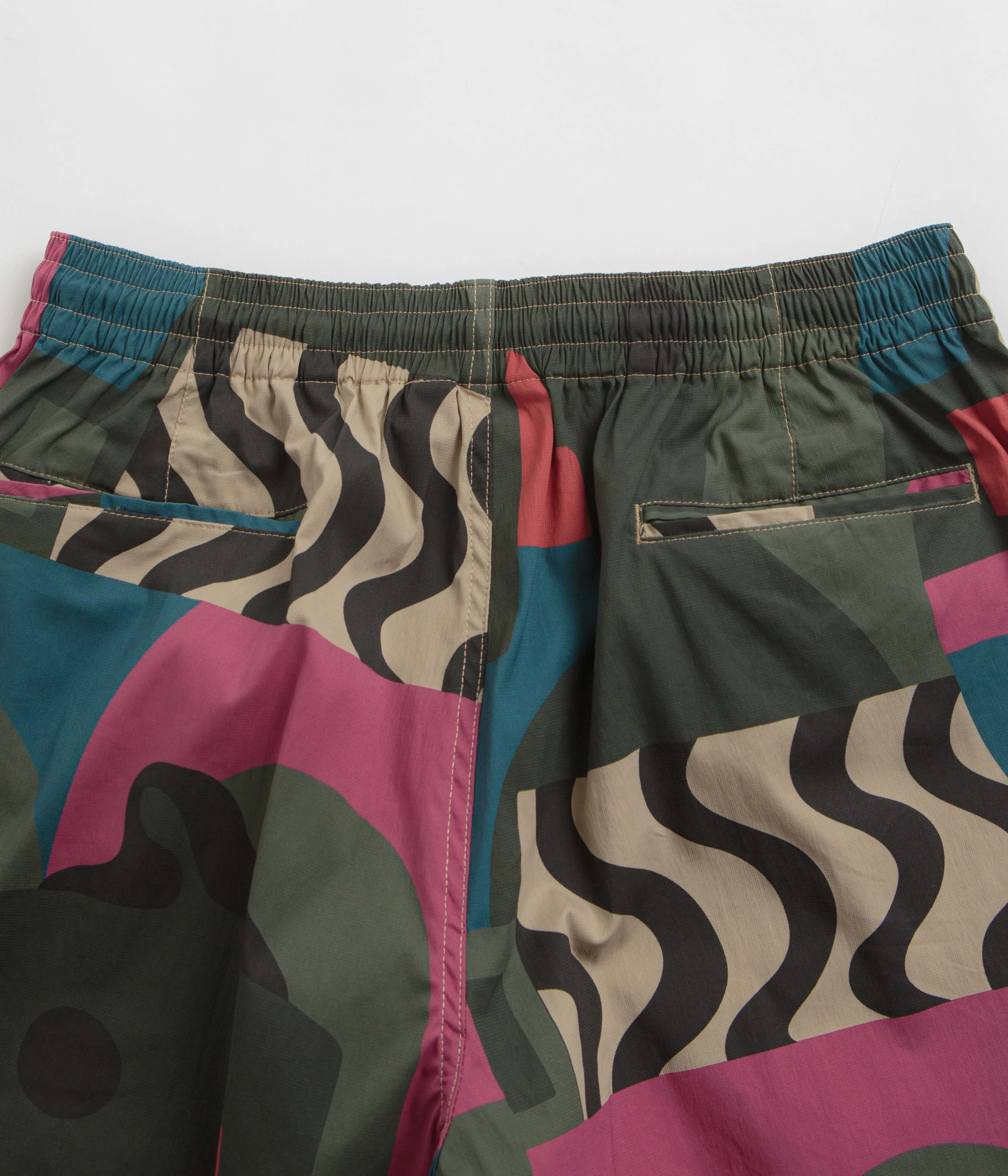 by Parra Distorted Camo Shorts - Pink