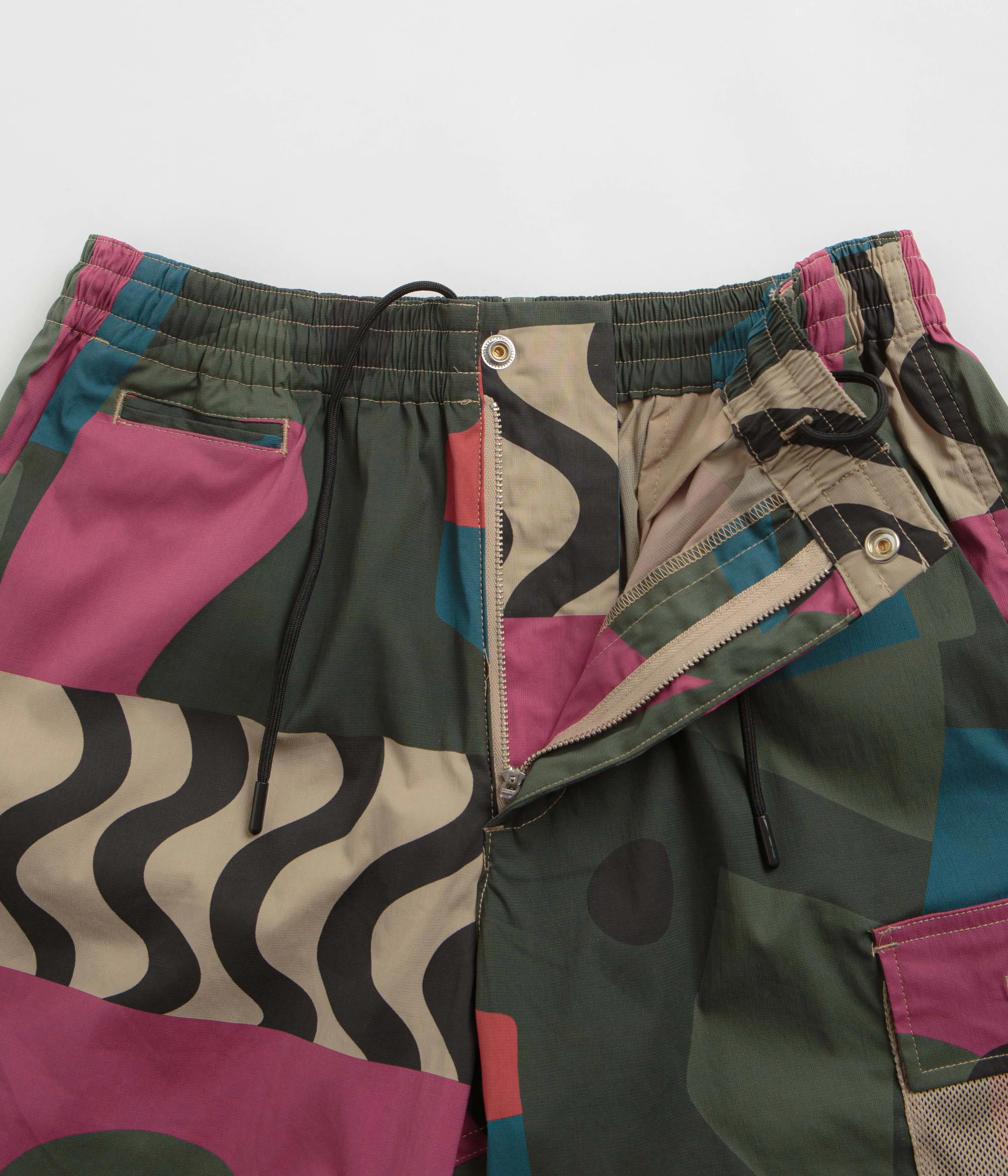 by Parra Distorted Camo Shorts - Pink
