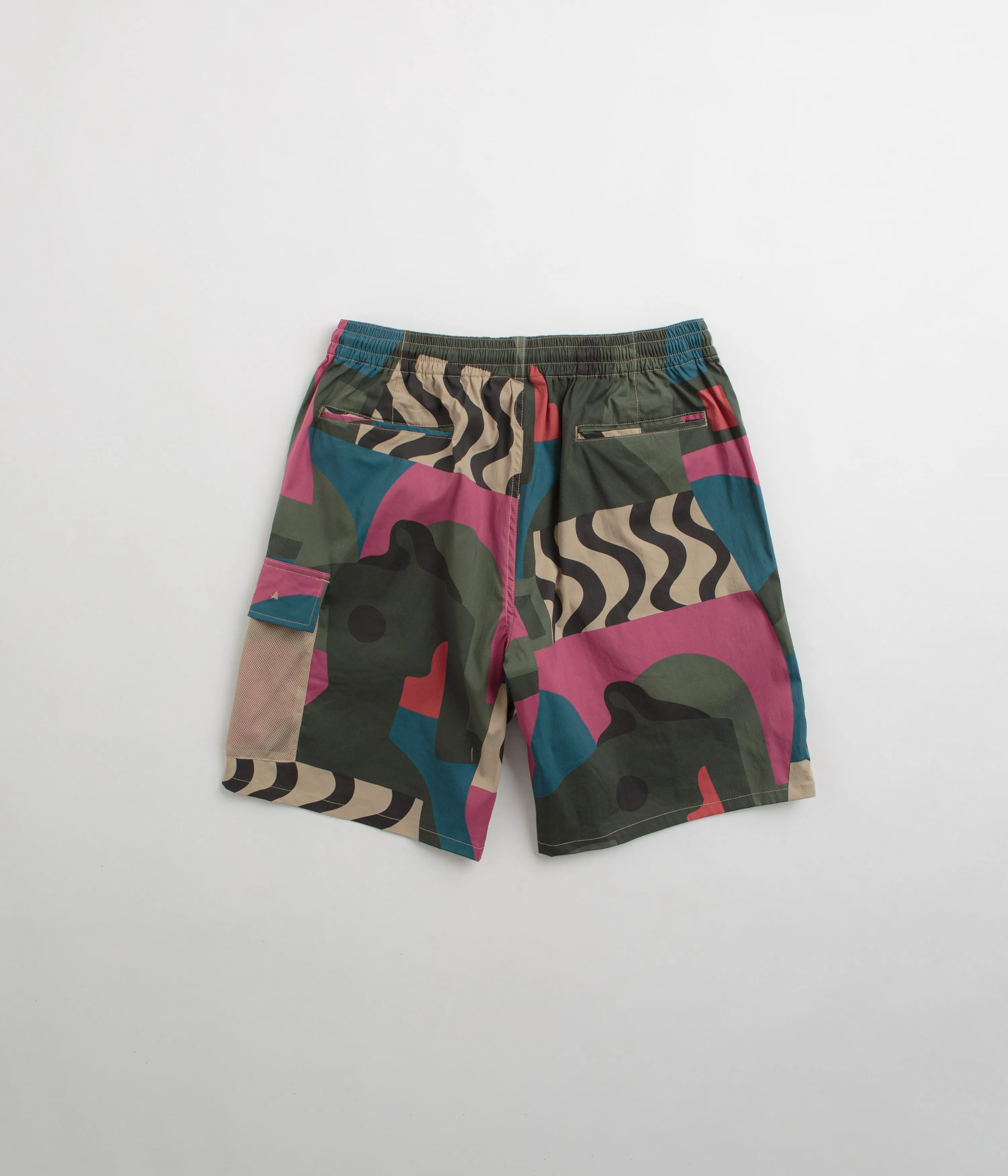 by Parra Distorted Camo Shorts - Pink