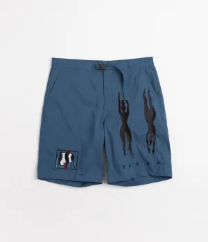 by Parra Zebra Striped P Shorts - Teal