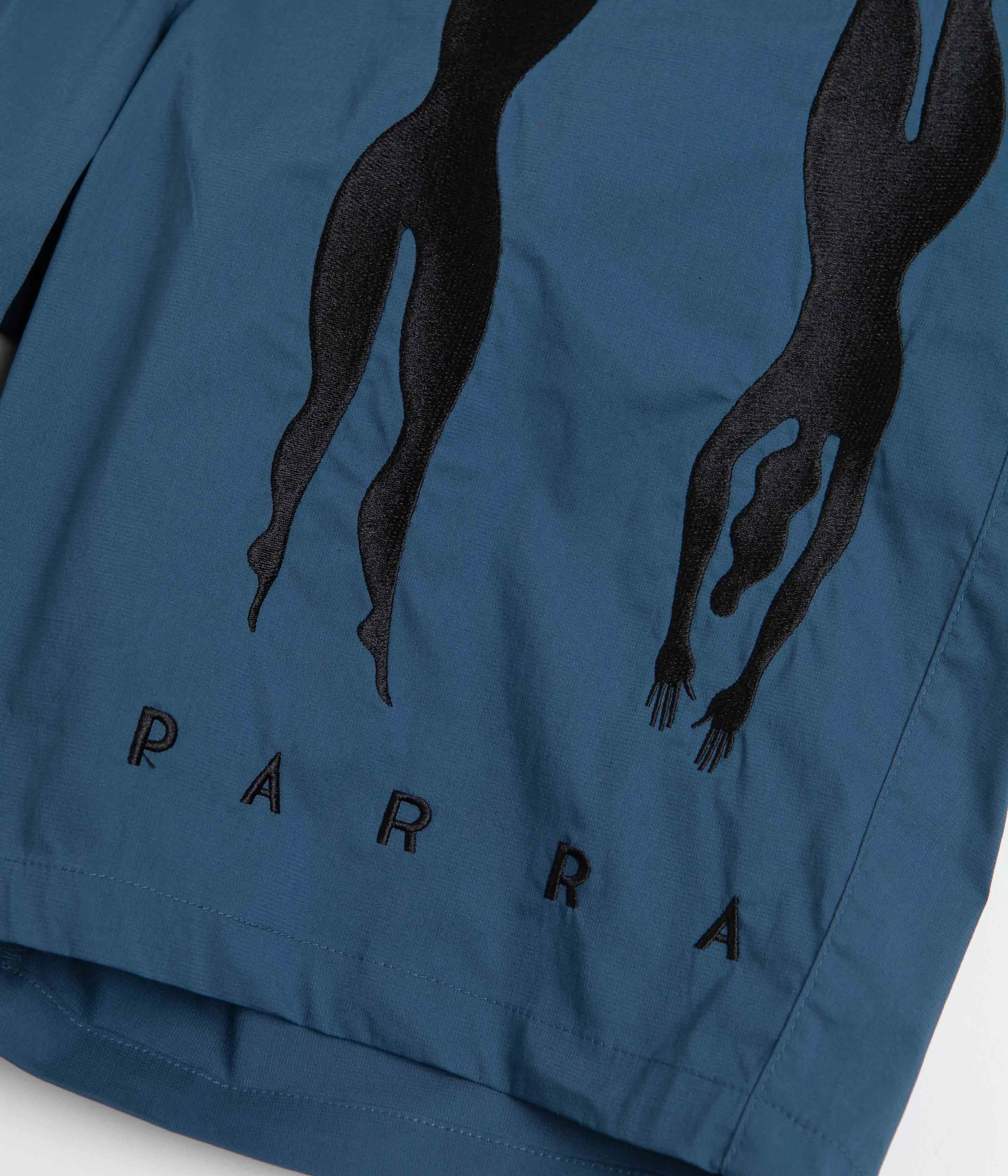 by Parra Zebra Striped P Shorts - Teal