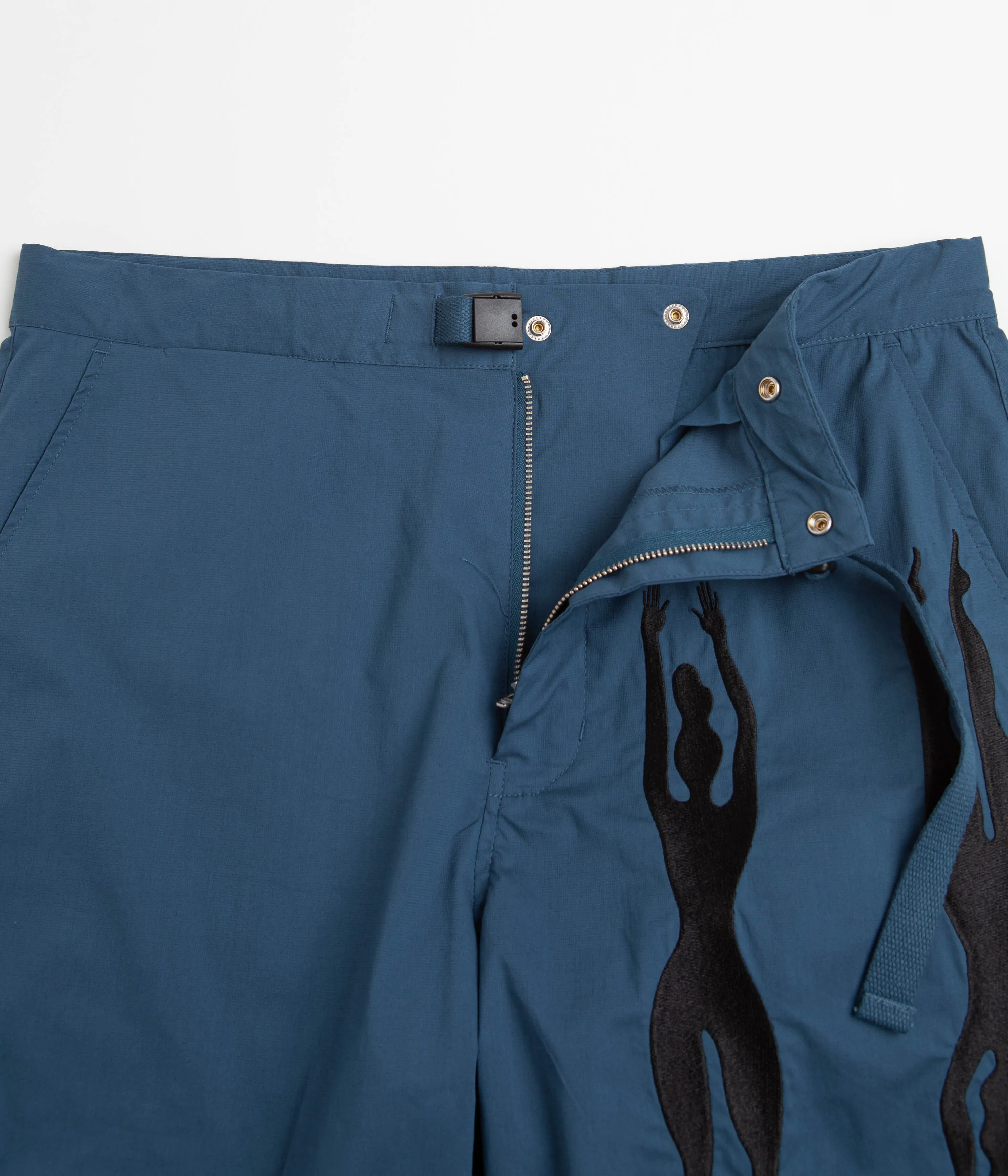 by Parra Zebra Striped P Shorts - Teal