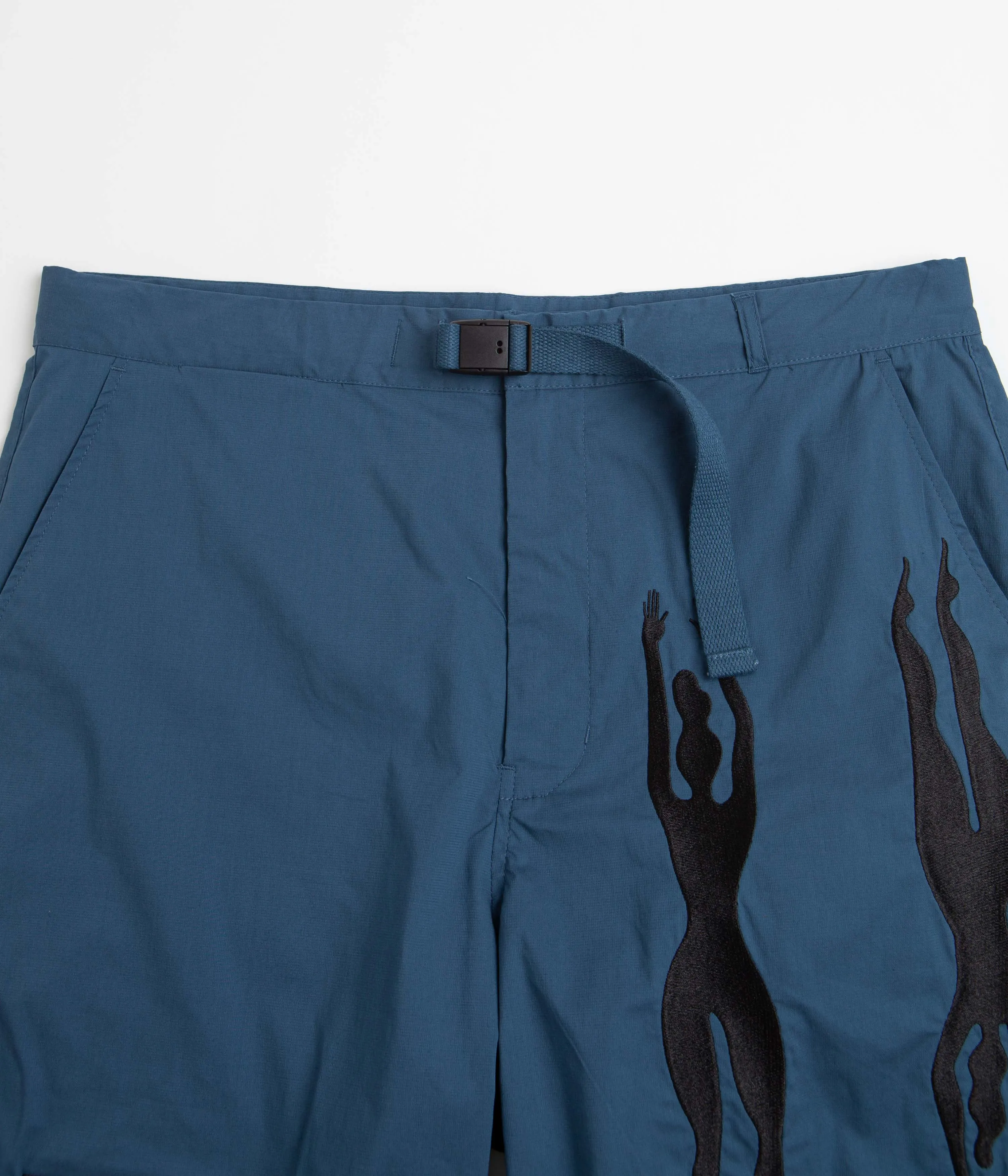by Parra Zebra Striped P Shorts - Teal