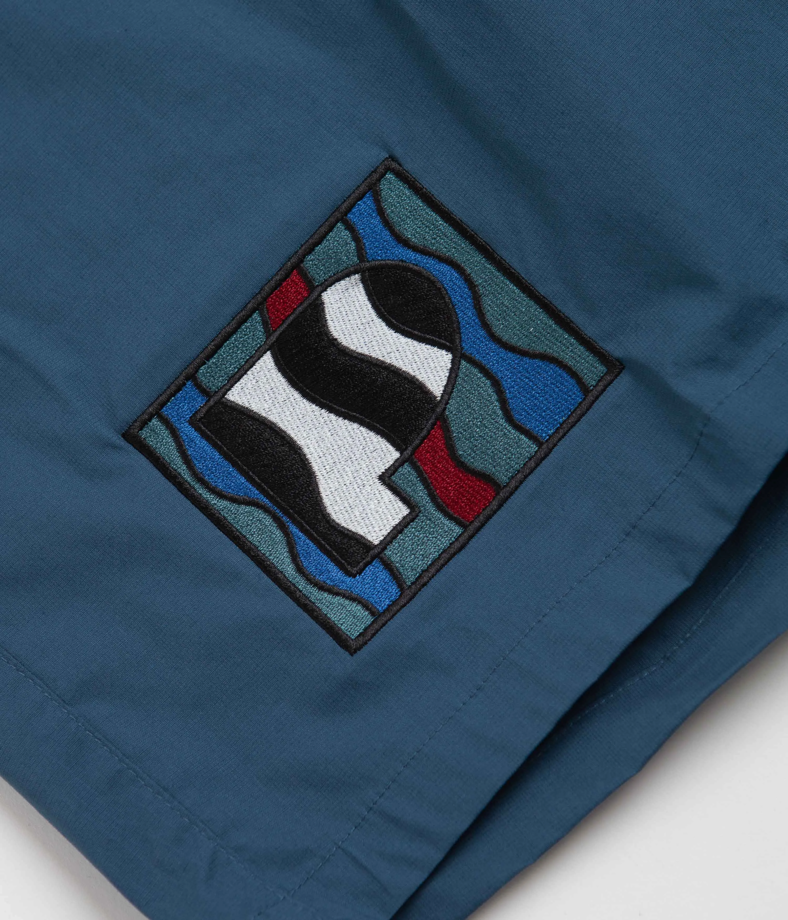 by Parra Zebra Striped P Shorts - Teal