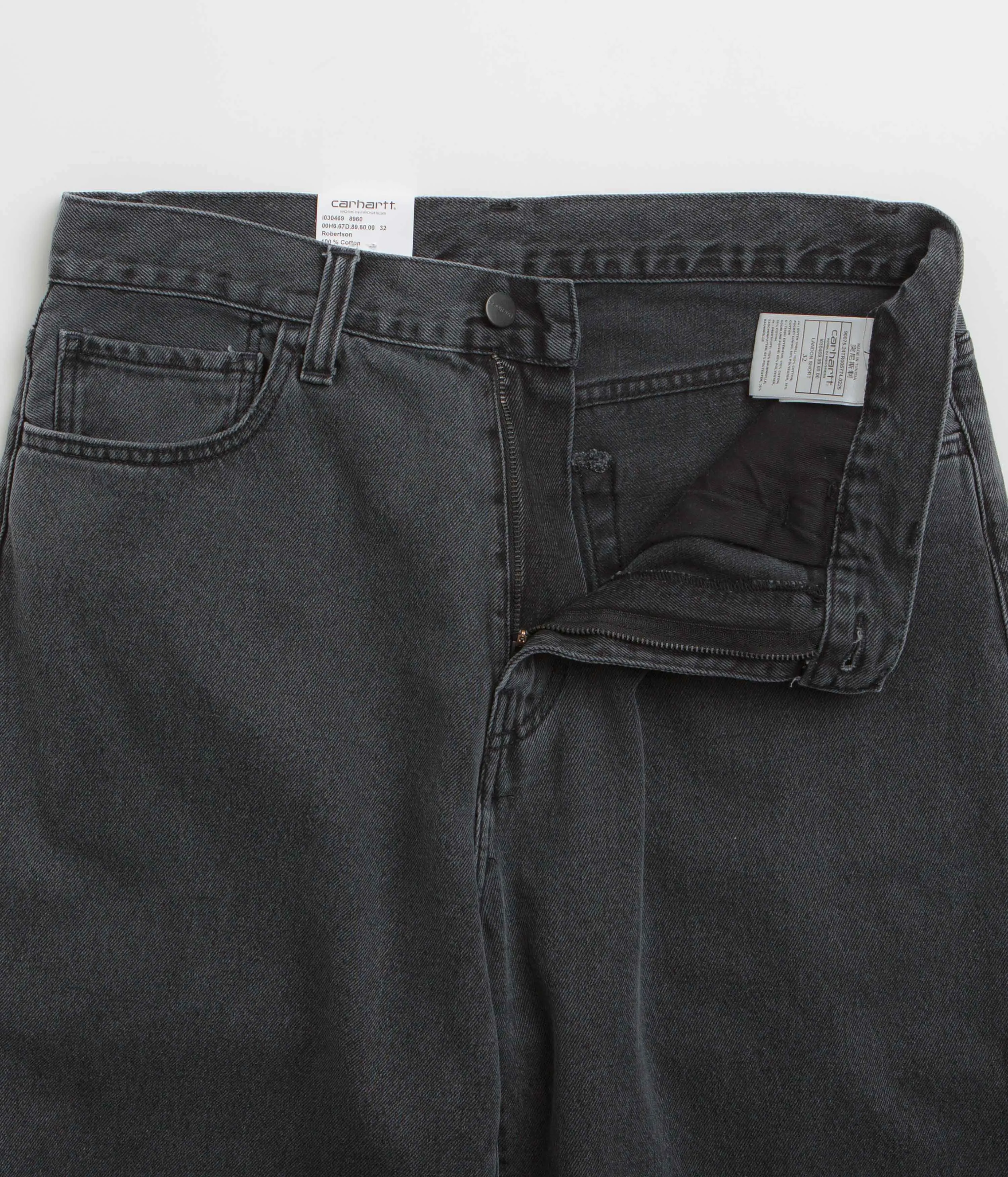 Carhartt Landon Shorts - Black Heavy Stone Wash