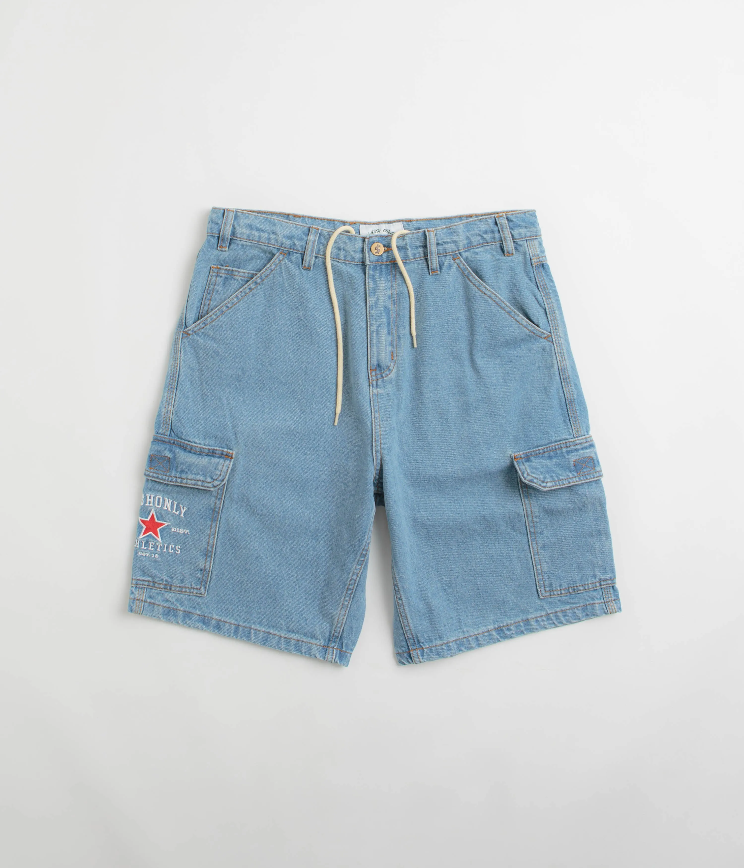 Cash Only Athletics Denim Shorts - Washed Indigo