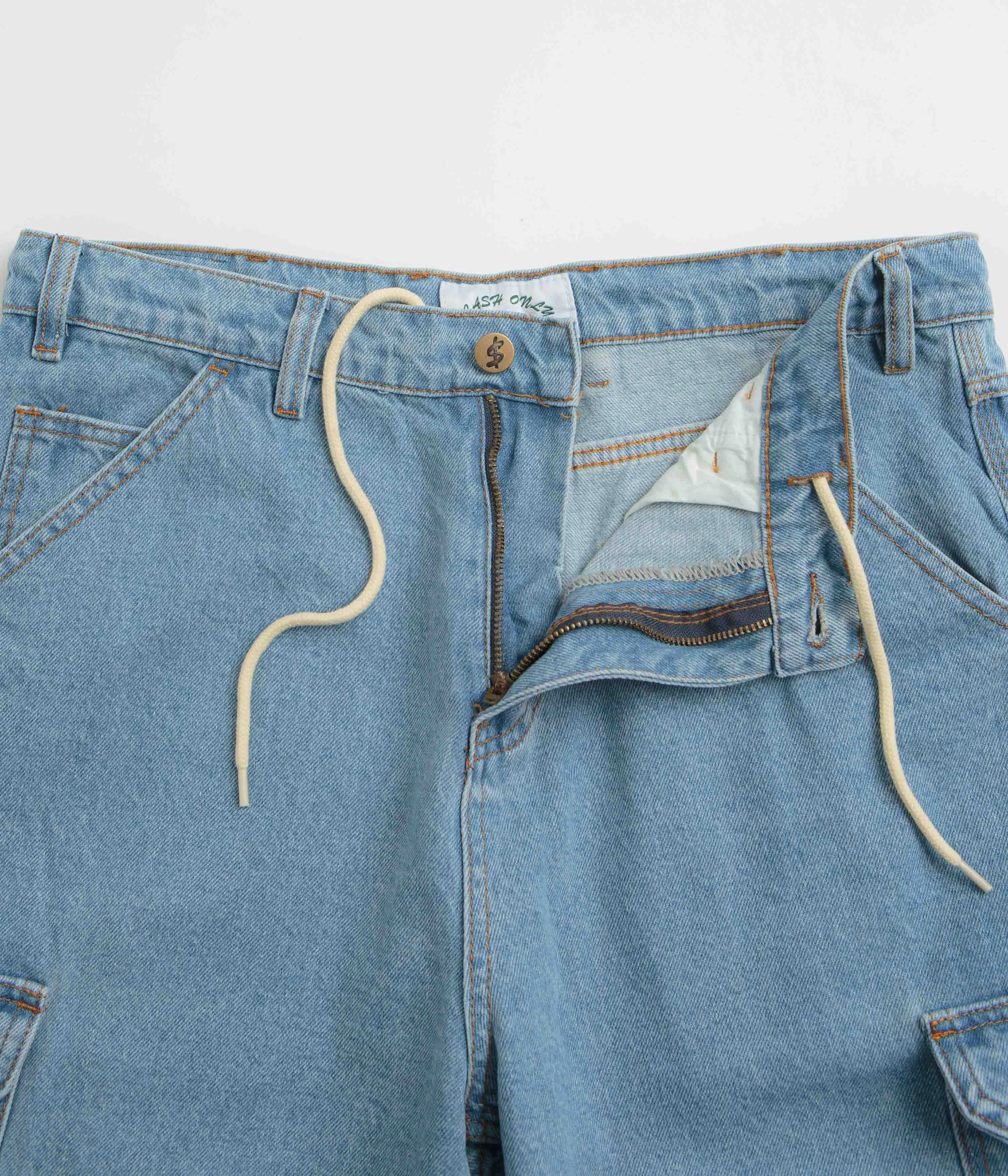 Cash Only Athletics Denim Shorts - Washed Indigo