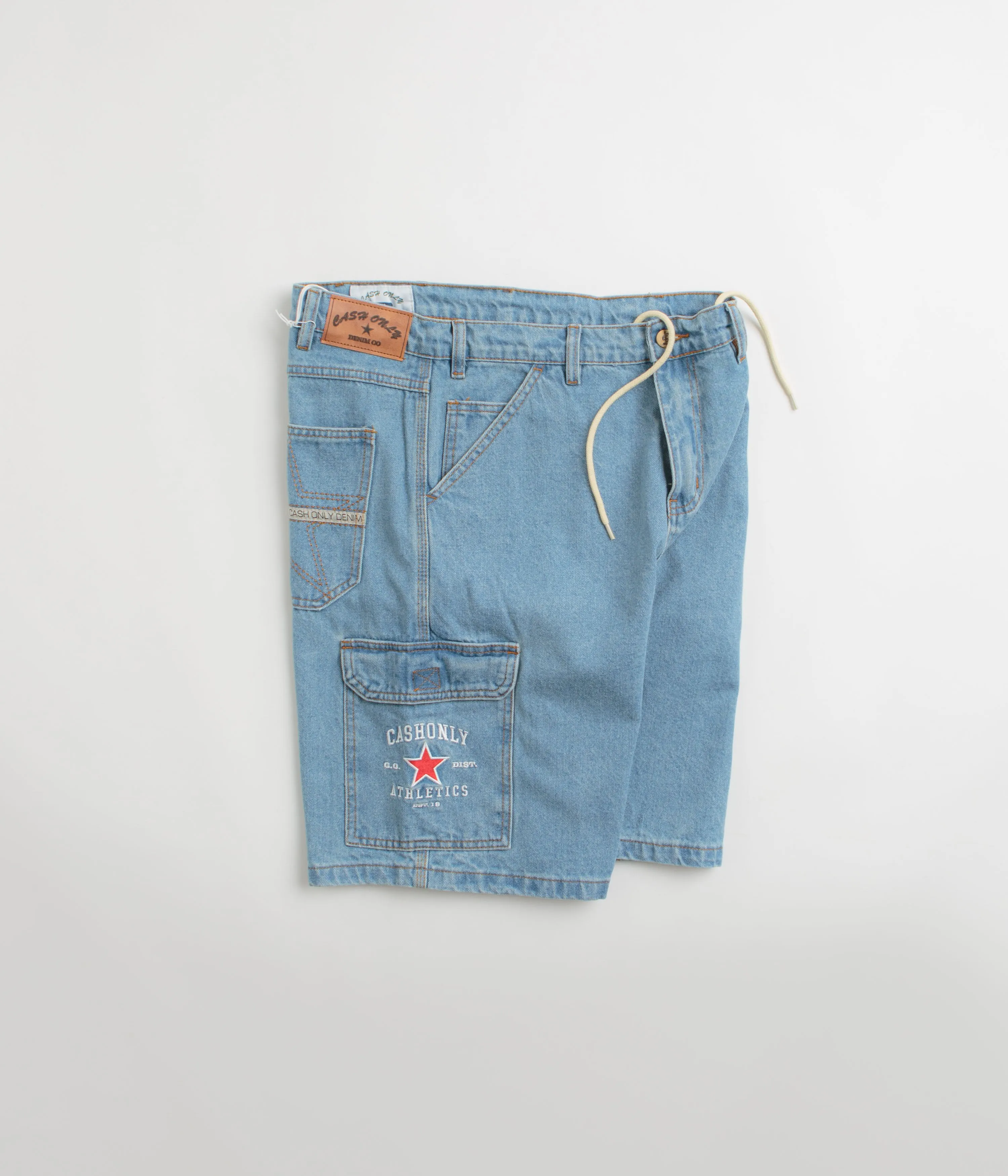 Cash Only Athletics Denim Shorts - Washed Indigo