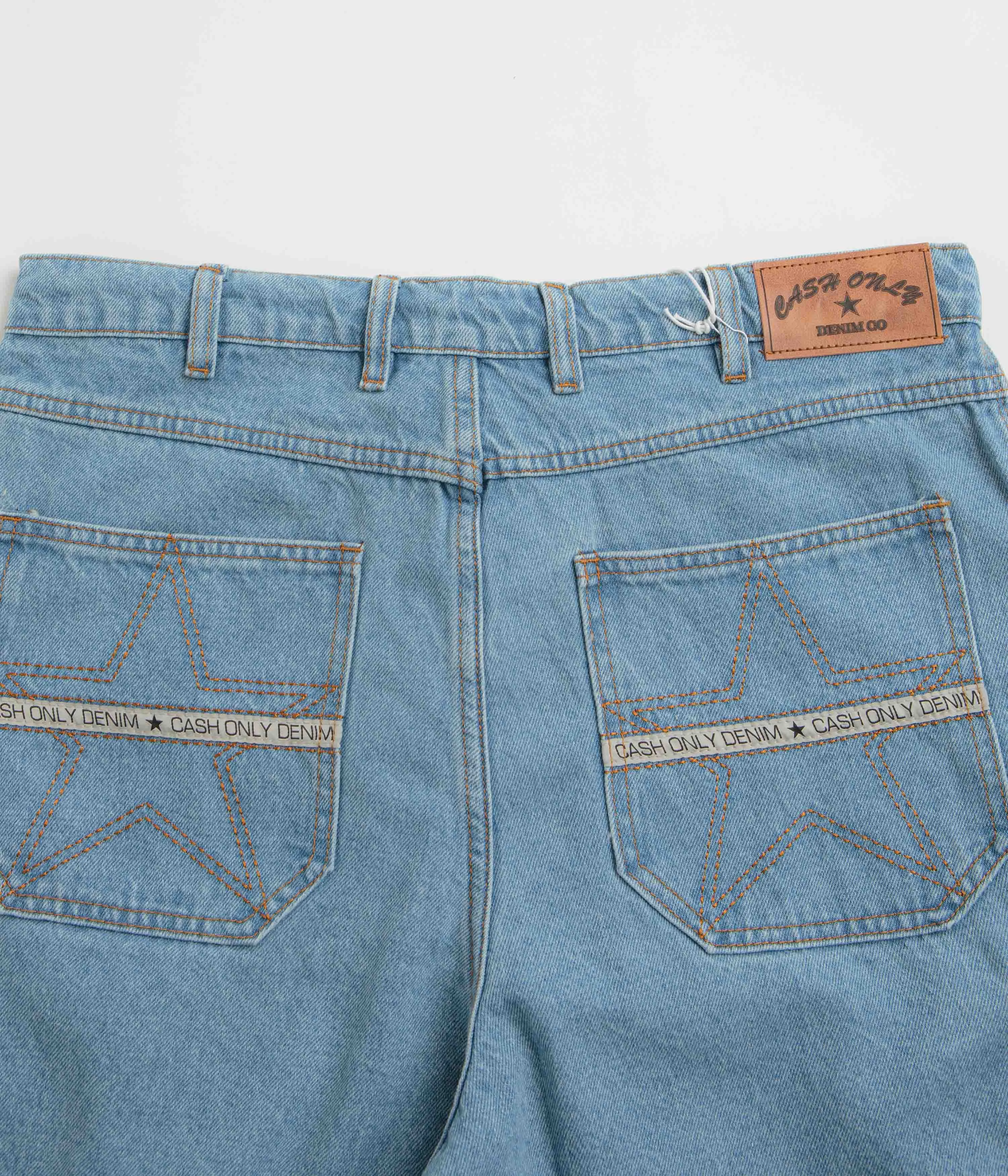Cash Only Athletics Denim Shorts - Washed Indigo