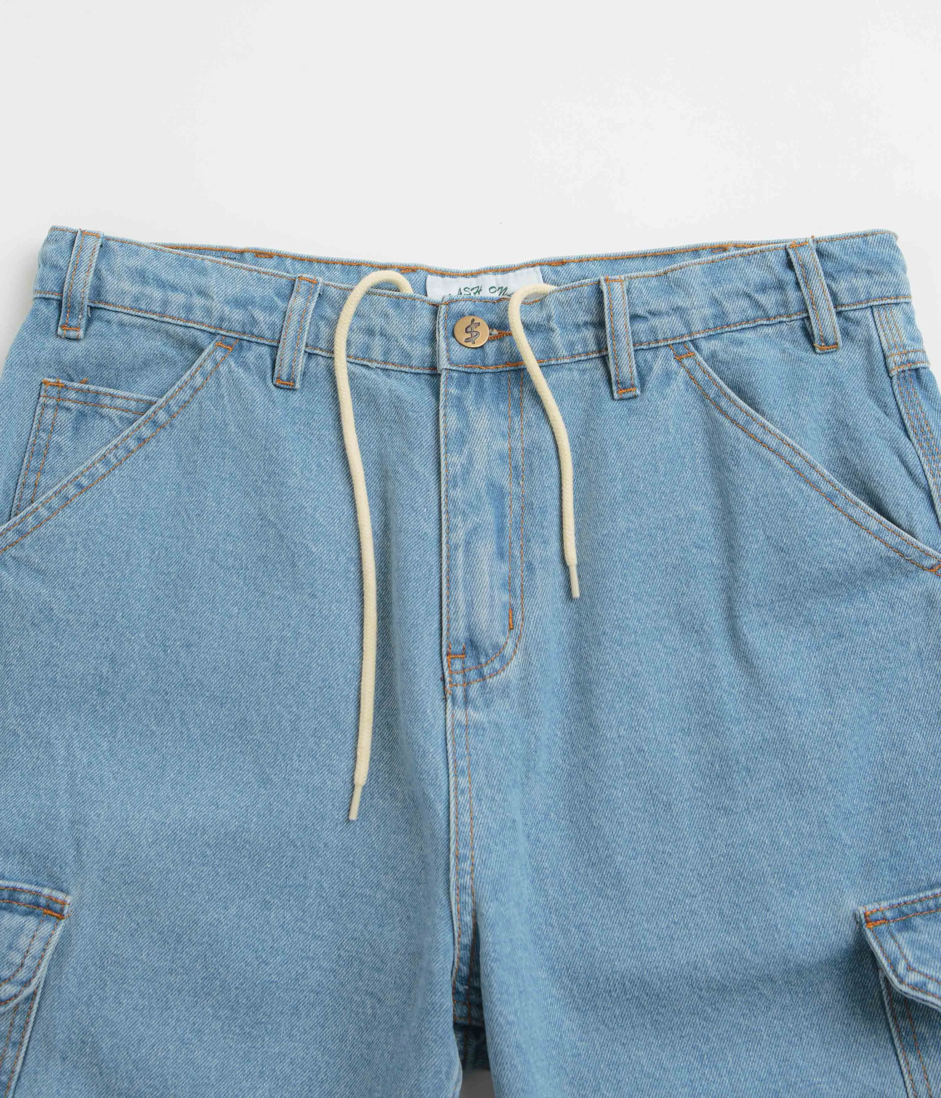 Cash Only Athletics Denim Shorts - Washed Indigo