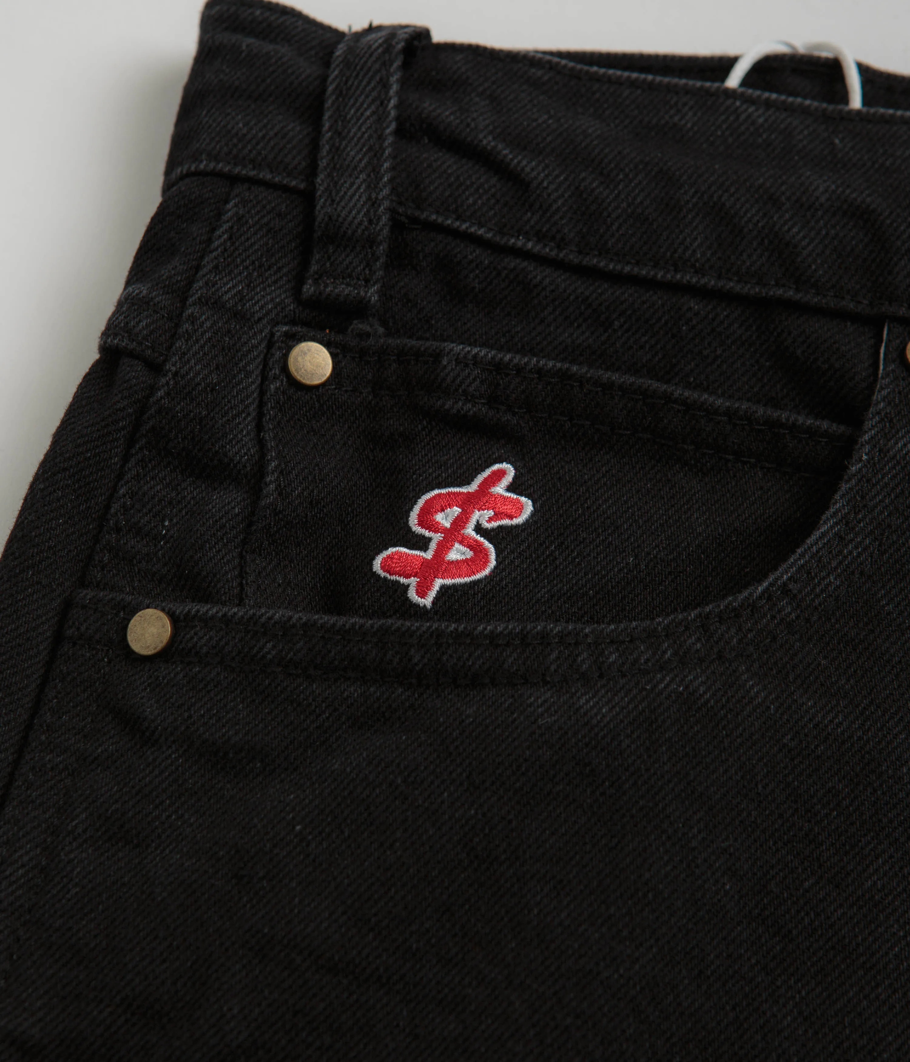 Cash Only Records Denim Shorts - Black