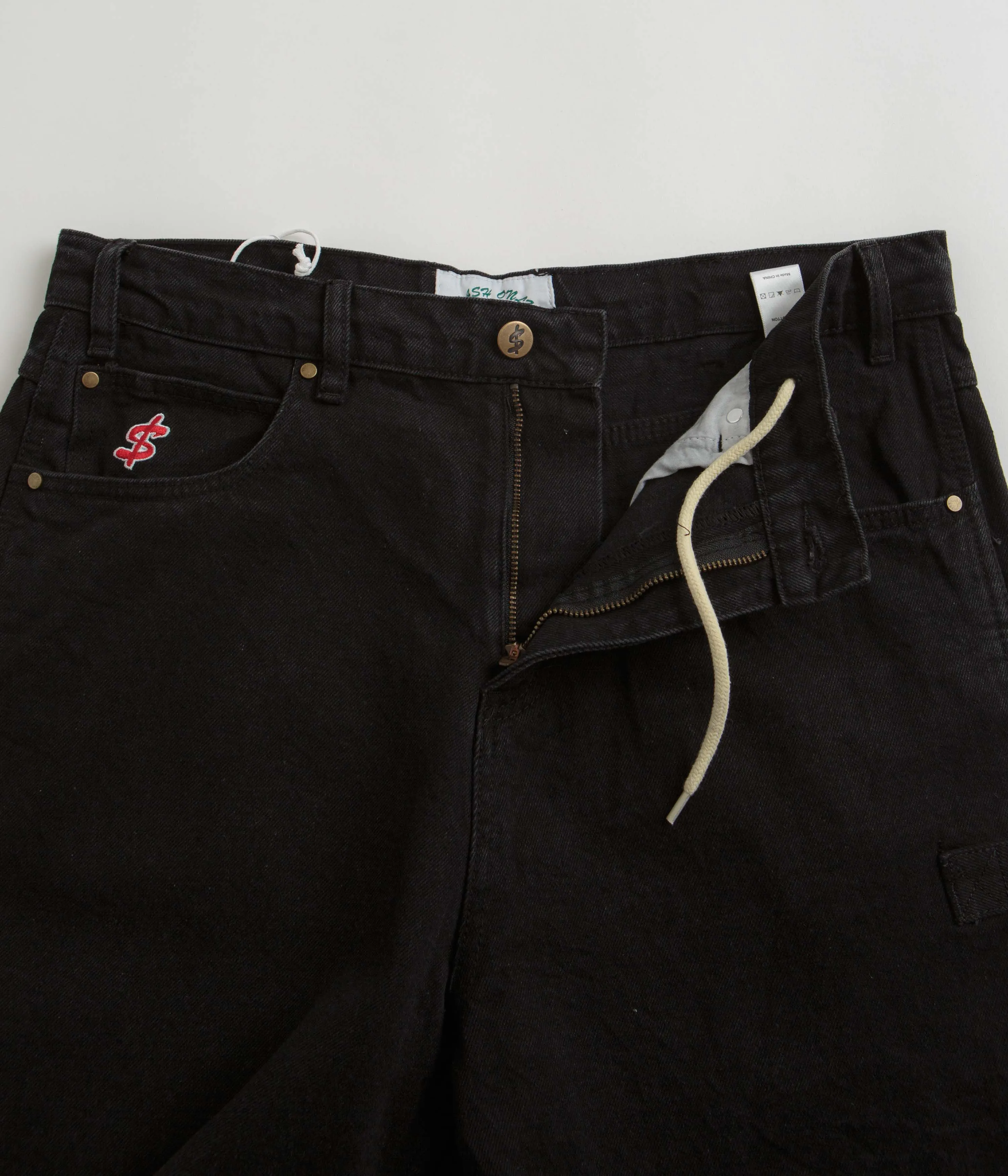 Cash Only Records Denim Shorts - Black
