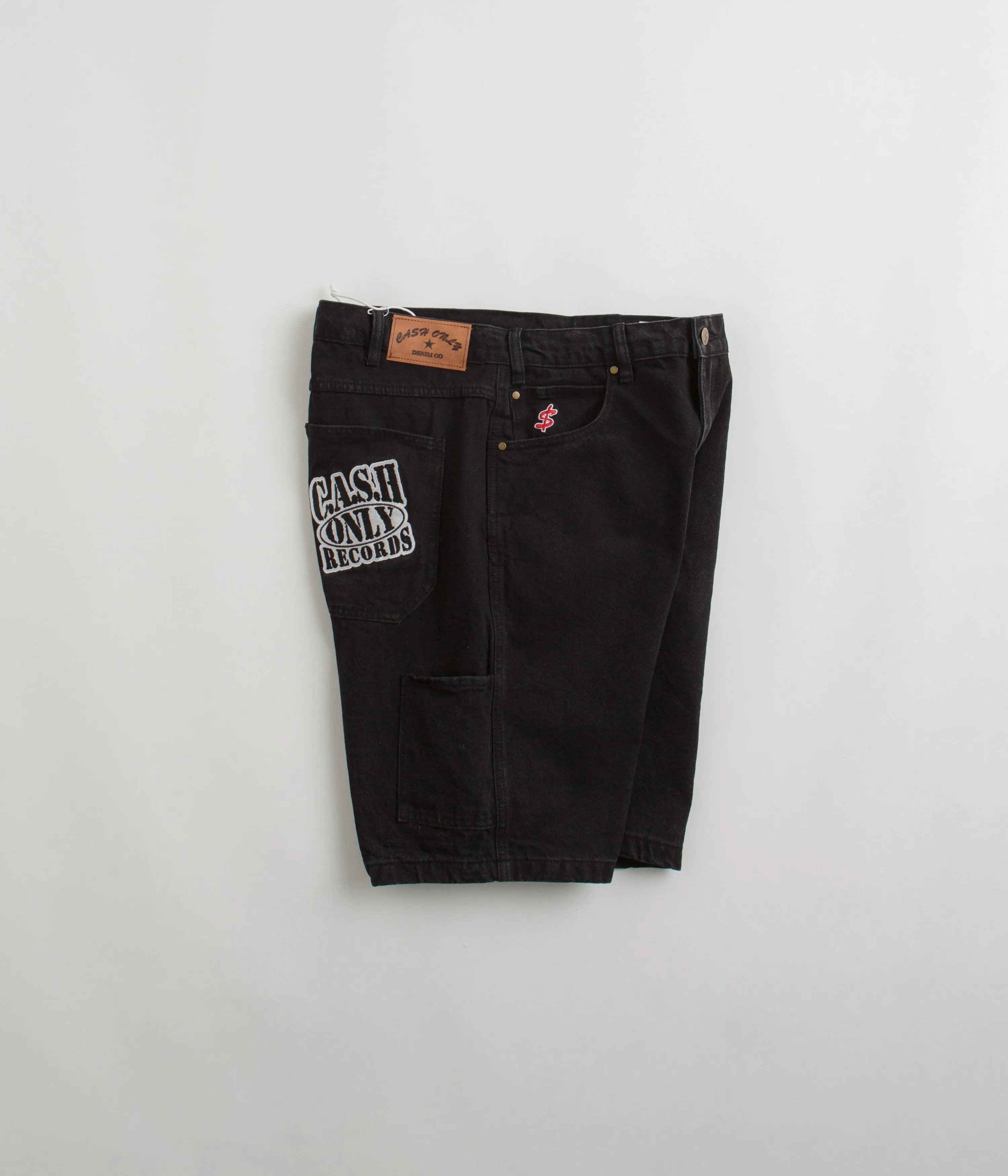 Cash Only Records Denim Shorts - Black