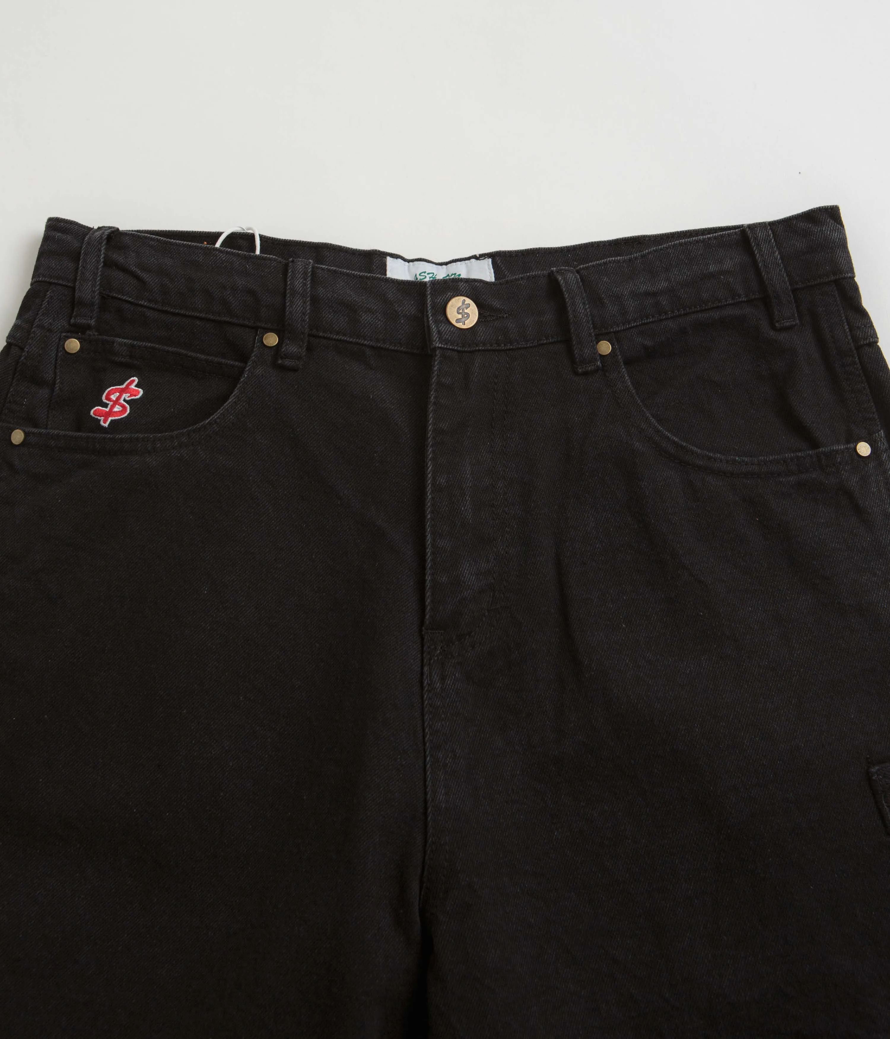 Cash Only Records Denim Shorts - Black