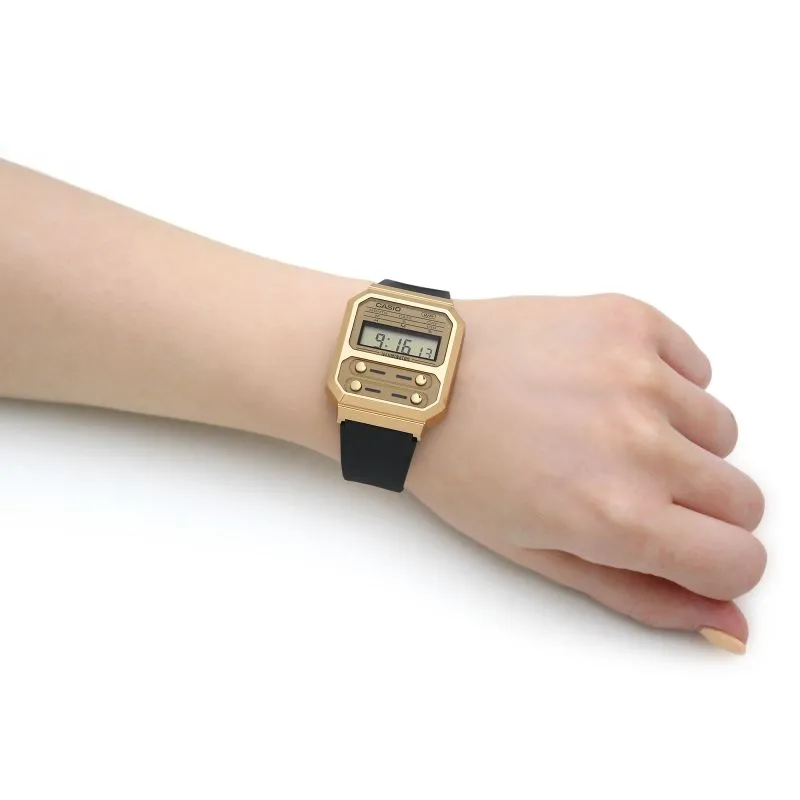 Casio Retro Vintage Collection Digital Watch Gold Colour A100WEFG-9AEF