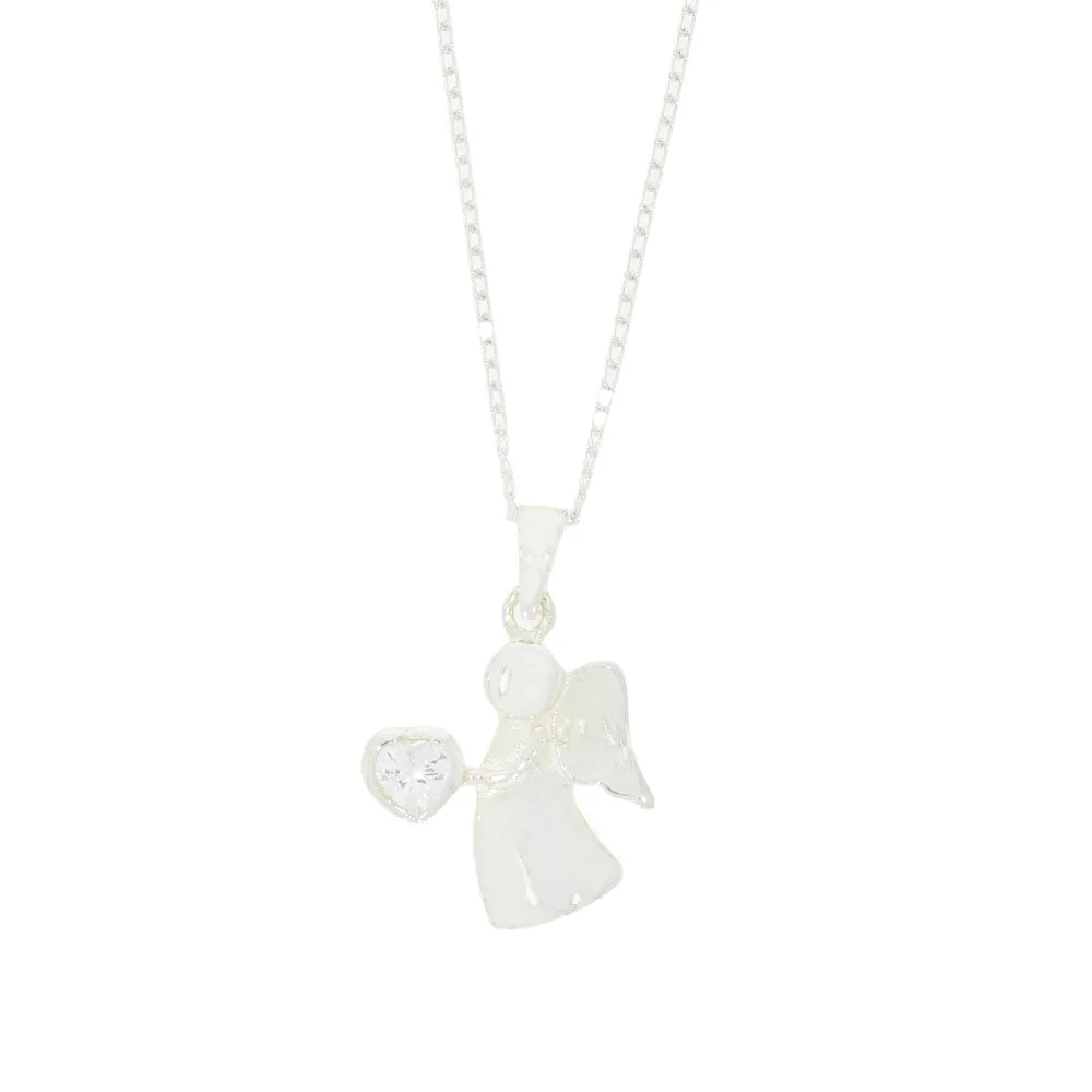 Childrens Sterling Silver April Birthstone Necklace NC1017/2D