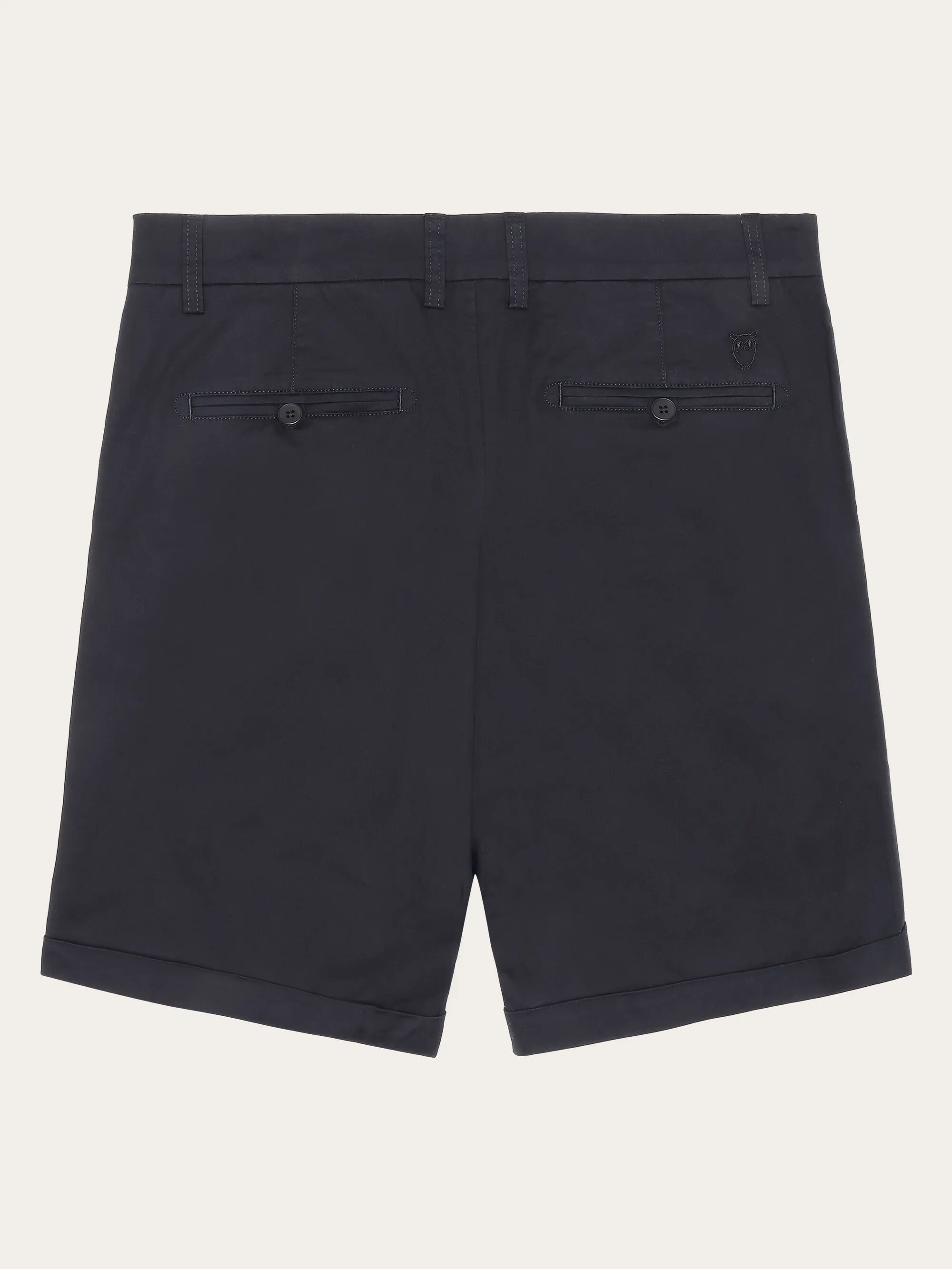 CHUCK regular chino poplin shorts - Black Jet Knowledge Cotton