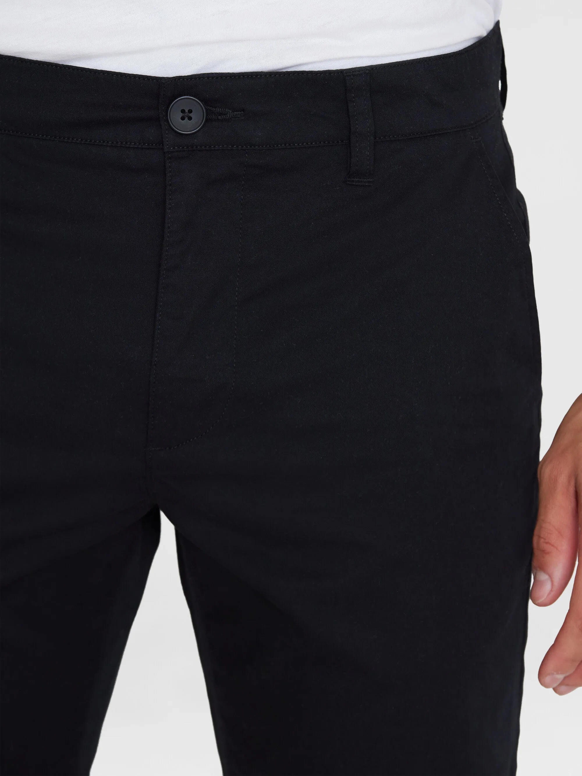 CHUCK regular chino poplin shorts - Black Jet Knowledge Cotton