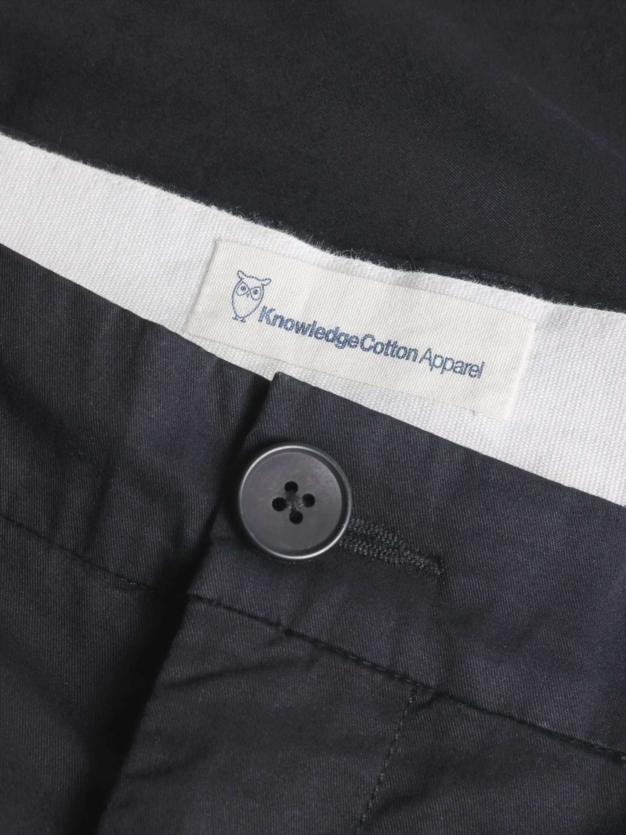 CHUCK regular chino poplin shorts - Black Jet Knowledge Cotton