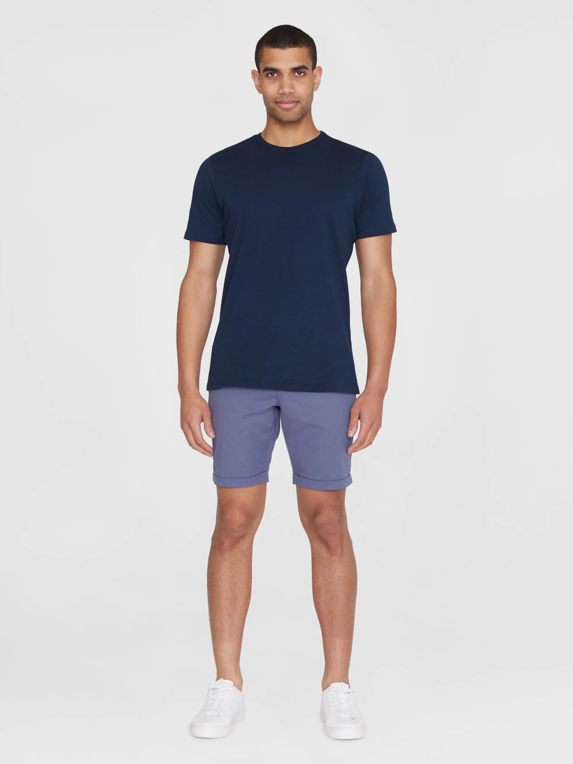 CHUCK regular chino poplin shorts - Vintage Indigo Knowledge Cotton