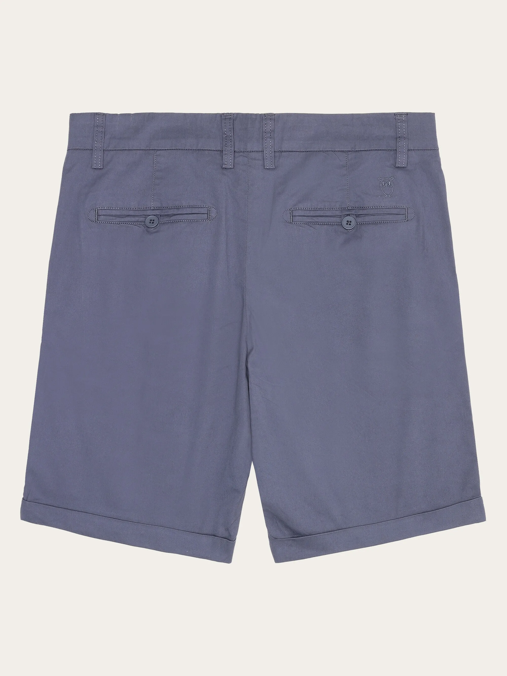 CHUCK regular chino poplin shorts - Vintage Indigo Knowledge Cotton