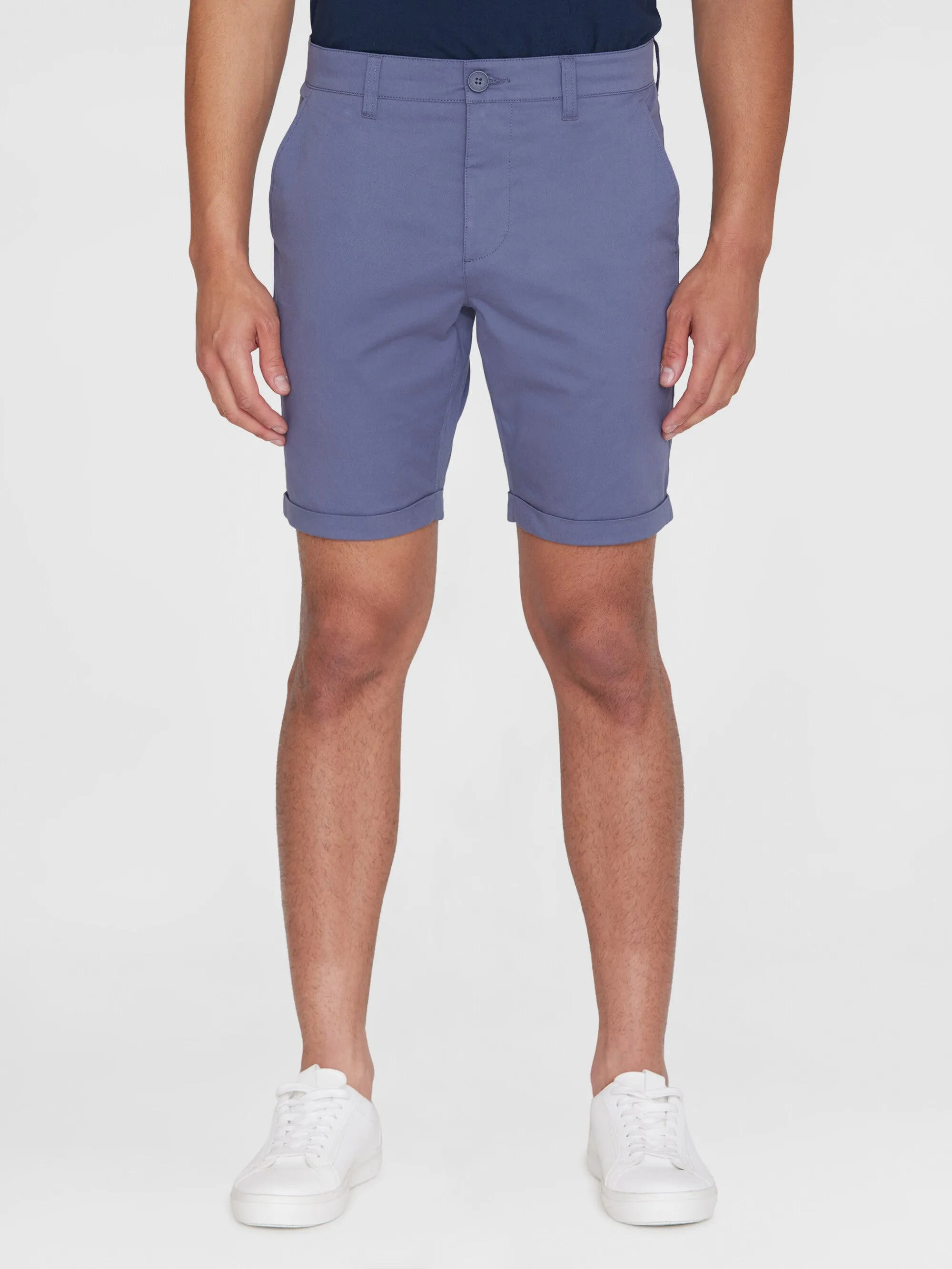 CHUCK regular chino poplin shorts - Vintage Indigo Knowledge Cotton