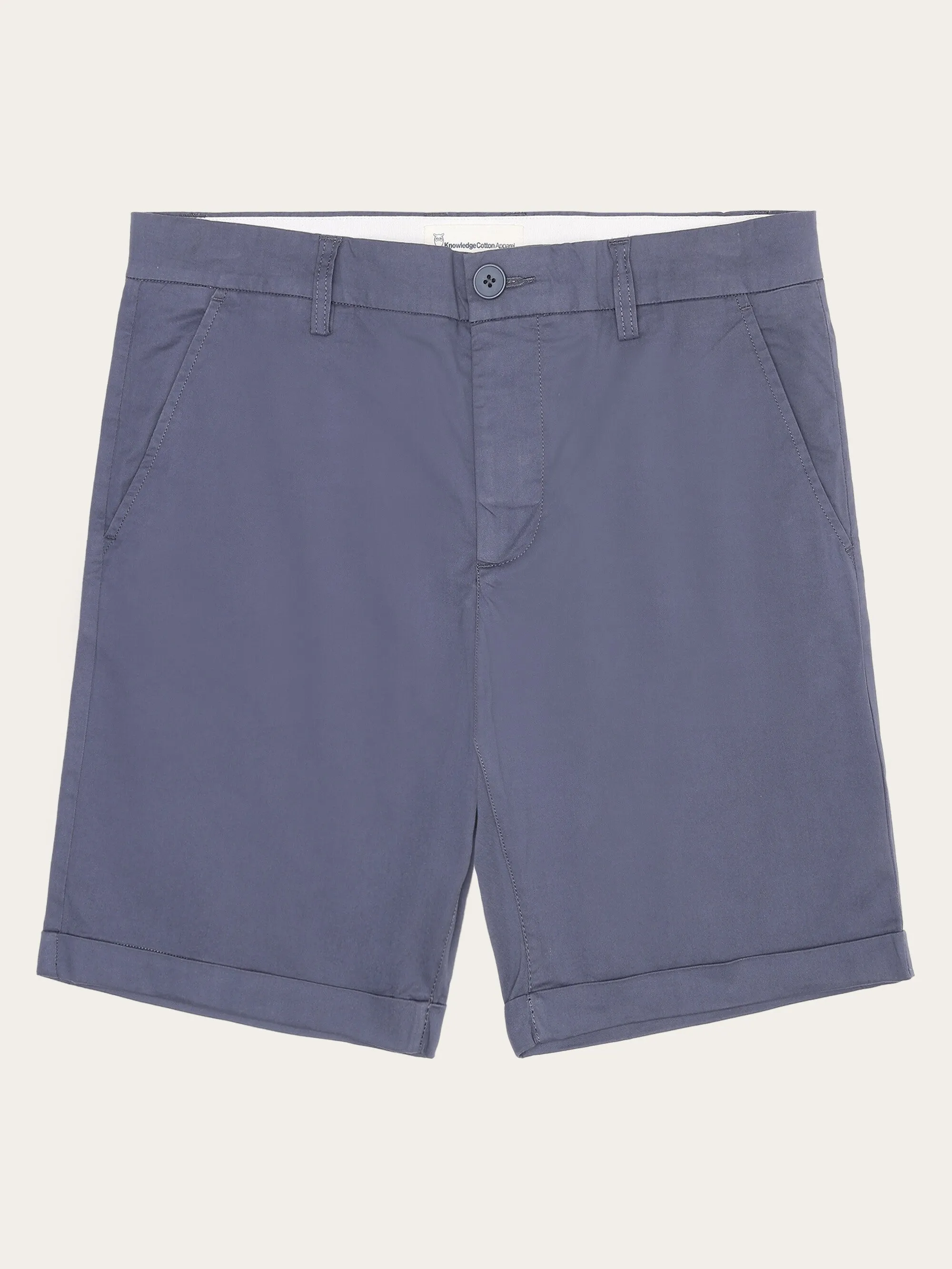 CHUCK regular chino poplin shorts - Vintage Indigo Knowledge Cotton