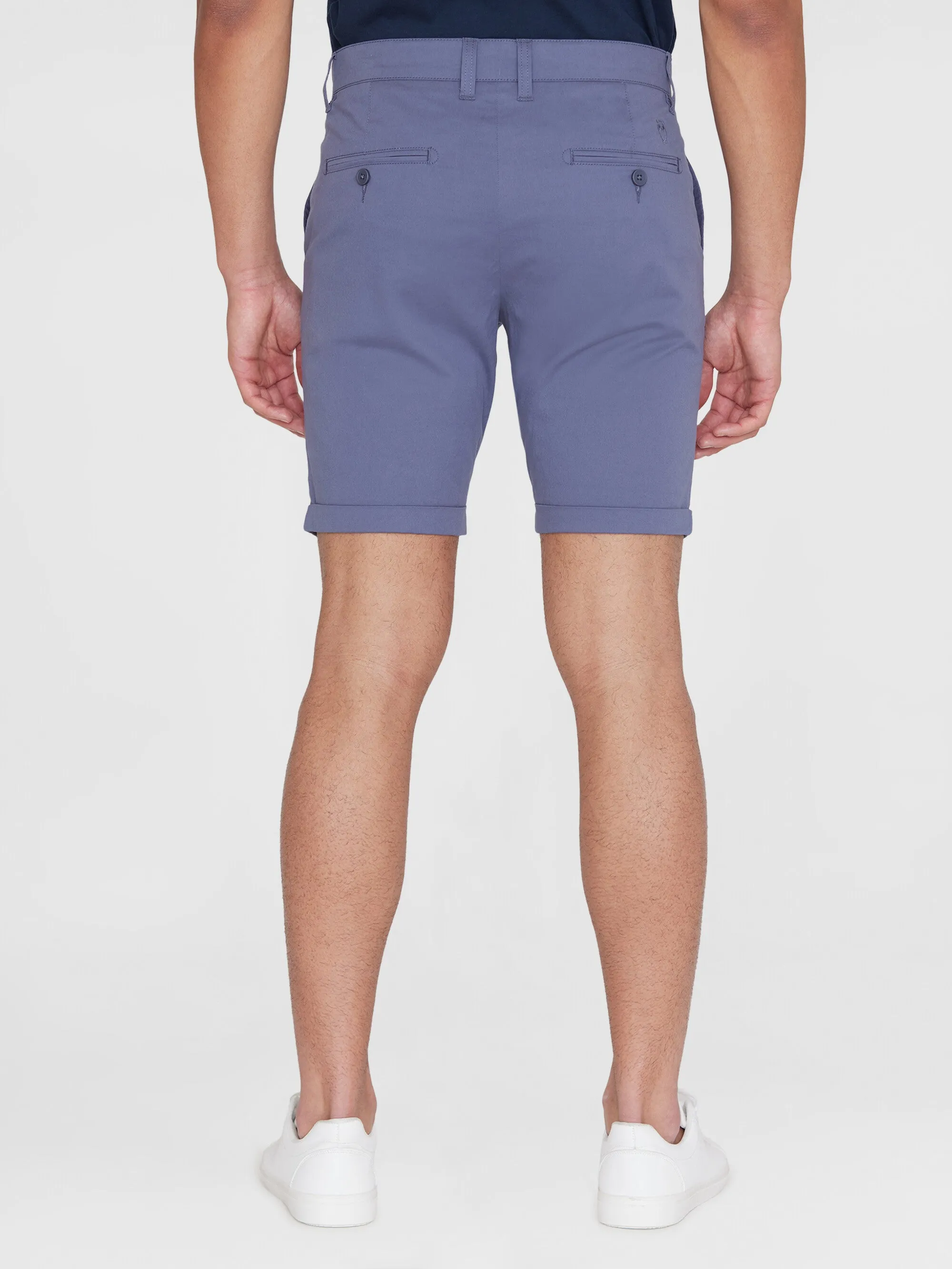 CHUCK regular chino poplin shorts - Vintage Indigo Knowledge Cotton