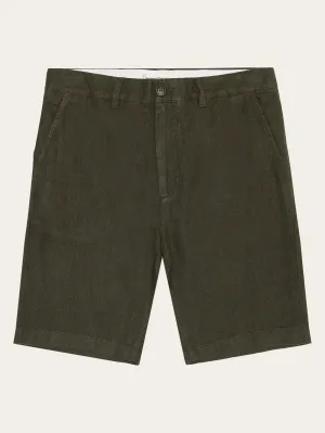 CHUCK regular linen shorts - GOTS/Vegan - Burned Olive Knowledge Cotton
