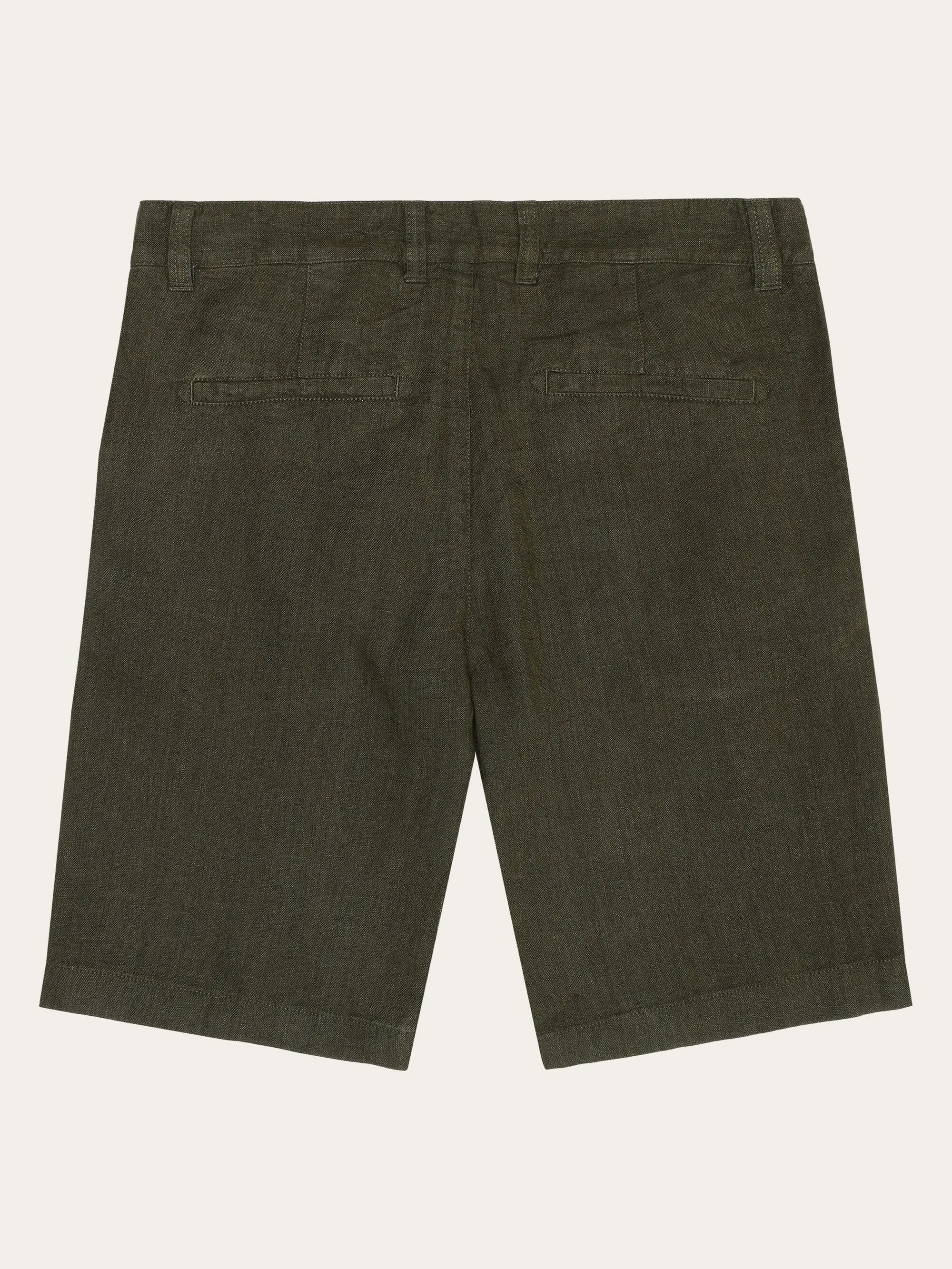 CHUCK regular linen shorts - GOTS/Vegan - Burned Olive Knowledge Cotton