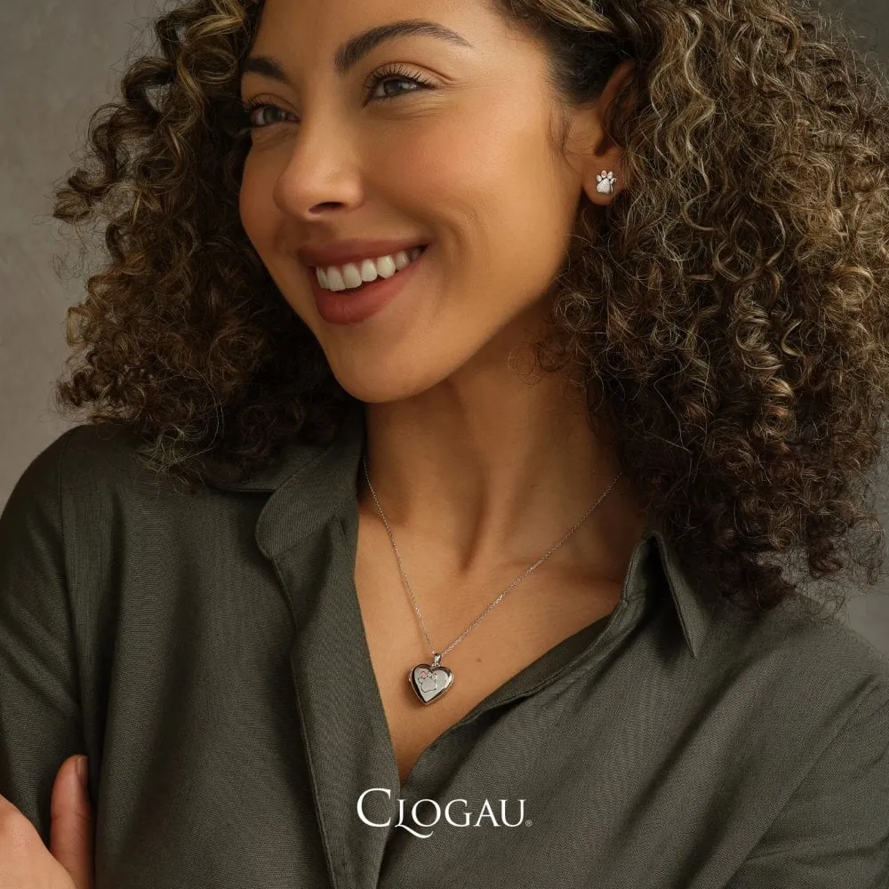 Clogau Paw Prints On My Heart Locket and Chain 3SPWP0617