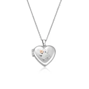 Clogau Paw Prints On My Heart Locket and Chain 3SPWP0617