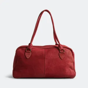 Crack Leather FARGO Bag BONE PALM - Red
