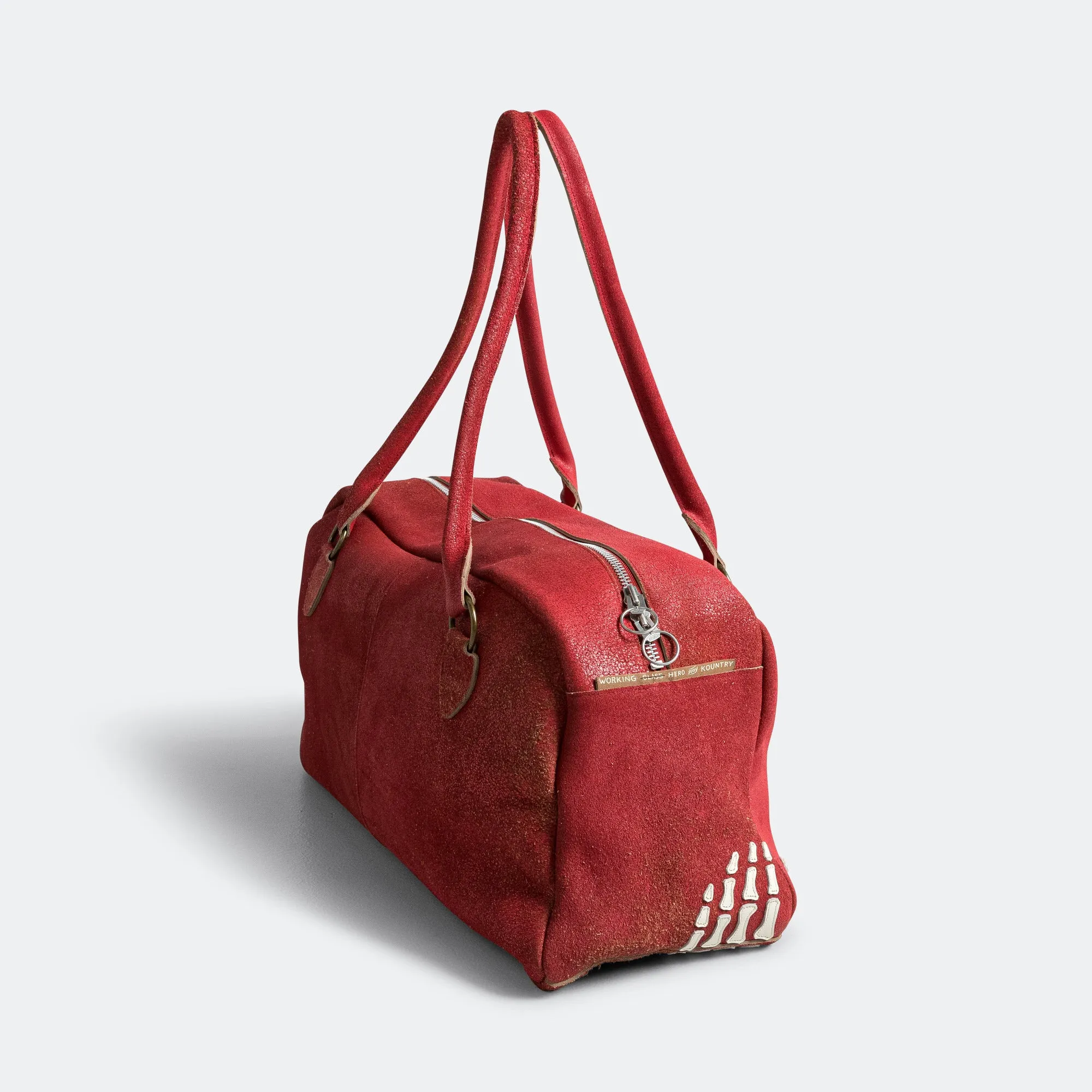 Crack Leather FARGO Bag BONE PALM - Red