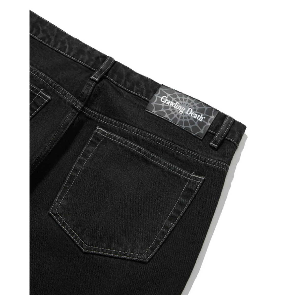 Crawling Death  - Web Denim Jeans Washed Black
