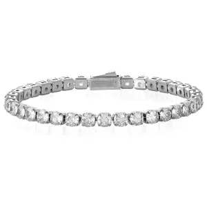 Crucible Los Angeles 5mm Simulated Diamond Silver Tennis Bracelet - 8.5"