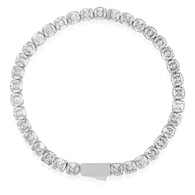 Crucible Los Angeles 5mm Simulated Diamond Silver Tennis Bracelet - 8.5"