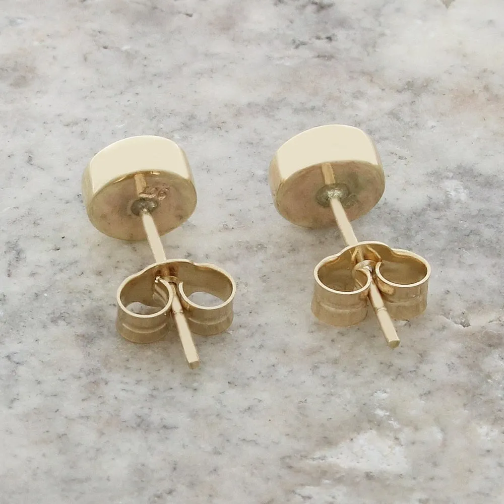 Derbyshire Blue John 9ct Yellow Gold Round Stud Earrings