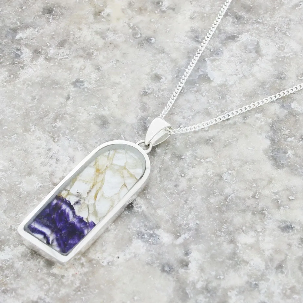 Derbyshire Blue John Arch Shape Pendant And Chain