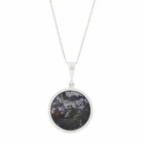 Derbyshire Blue John Round Reversible Pendant And Chain