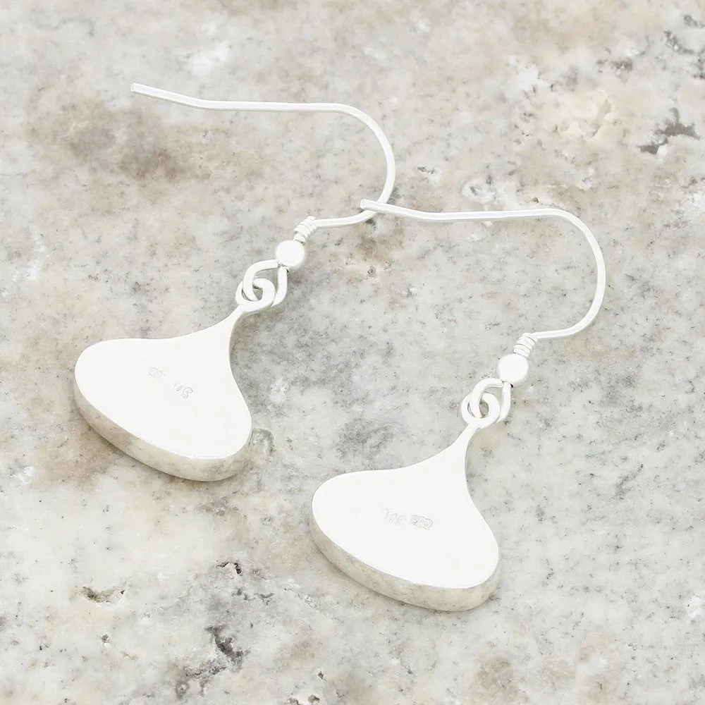 Derbyshire Blue John Sterling Silver Bulb Shape Drop Earrings